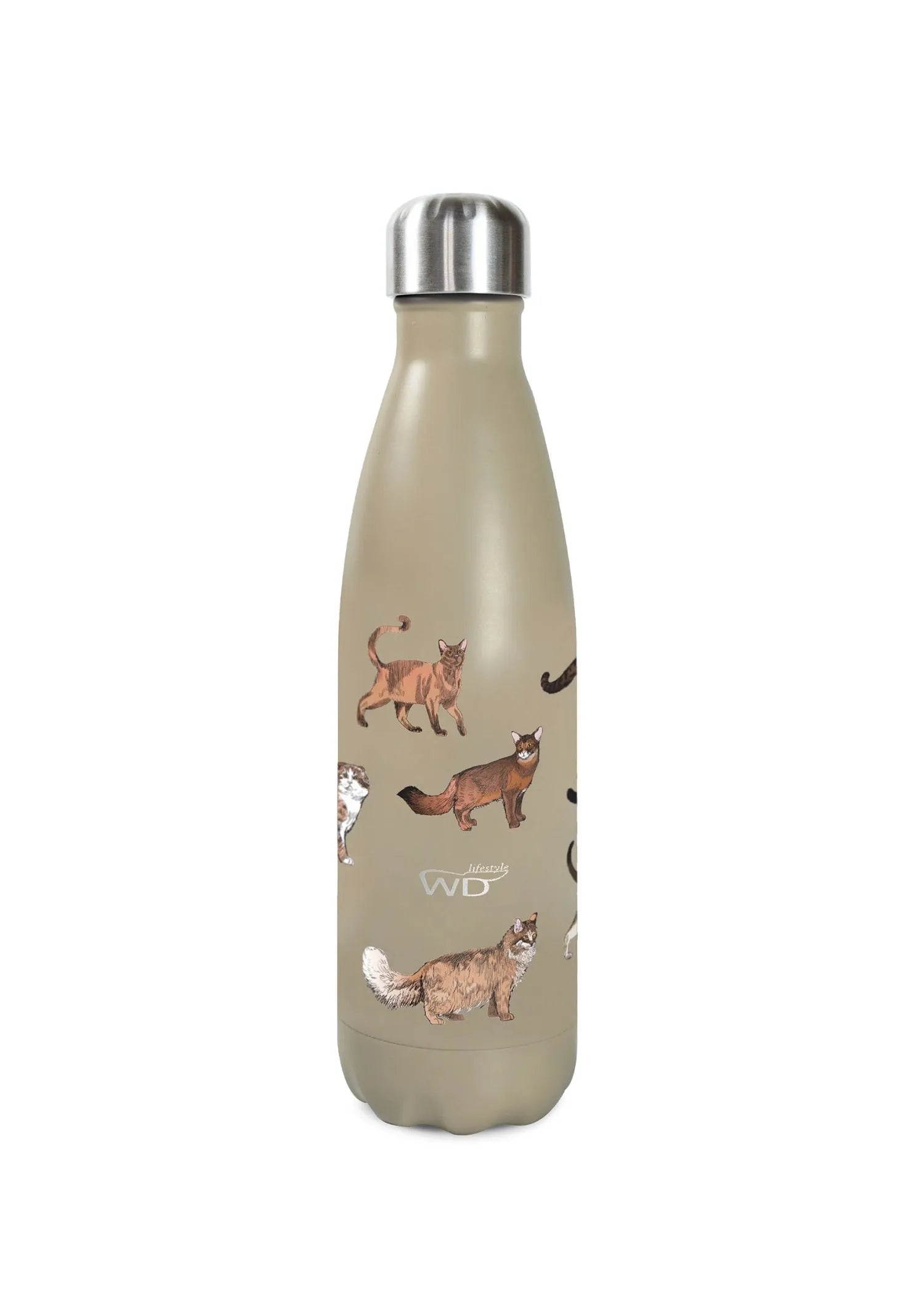 Doppelwandige 500ml Isolierflasche mit Katzen-Design von Easy Life: stilvoll, robust, auslaufsicher, hält Getränke heiß oder kalt.