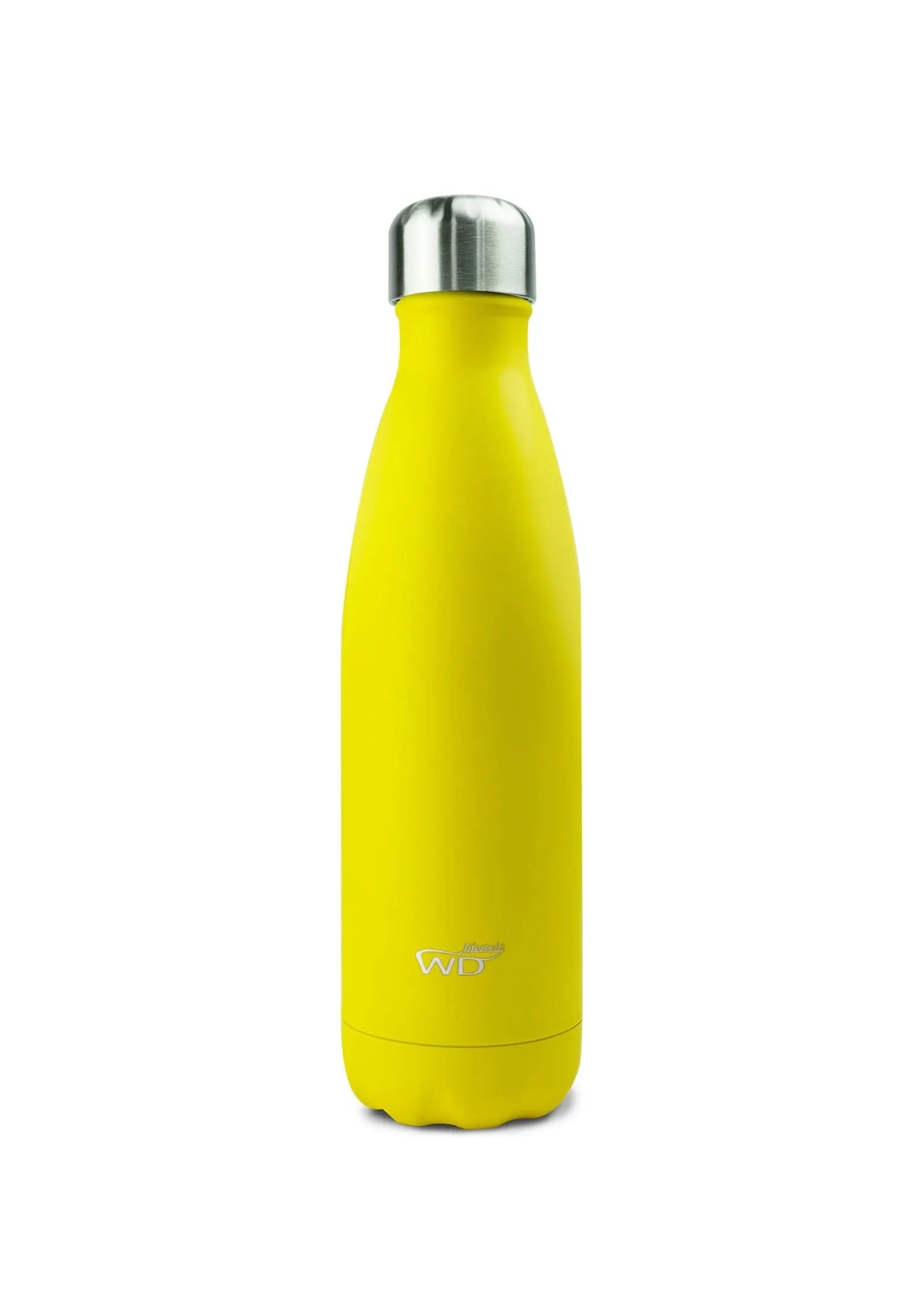 Doppelwandige 500ml Isolierflasche von Easy Life in Gelb: Hält Getränke warm oder kalt, aus robustem Edelstahl, BPA-frei, ideal für unterwegs.