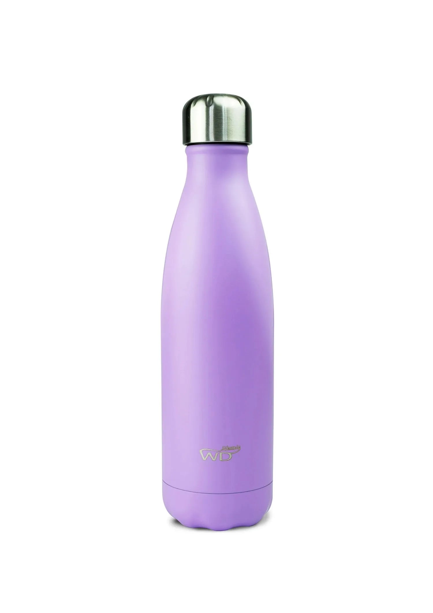 Stilvolle 500ml Isolierflasche in Flieder von Easy Life: Hält Getränke 12h warm, 24h kalt. Auslaufsicher, langlebig, ideal für unterwegs.