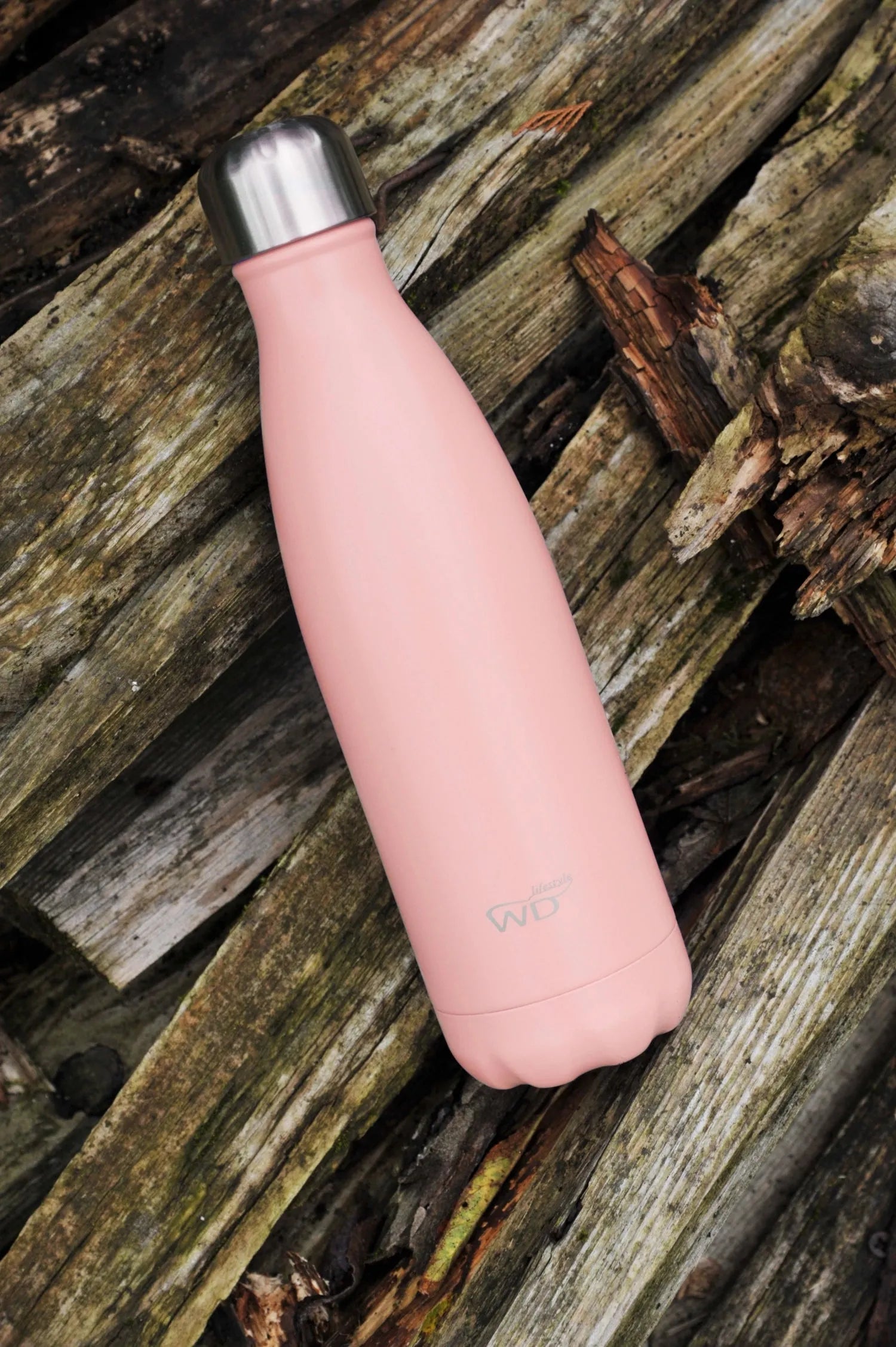 Elegante 500ml Isolierflasche in Hellrosa von Easy Life, doppelwandig.