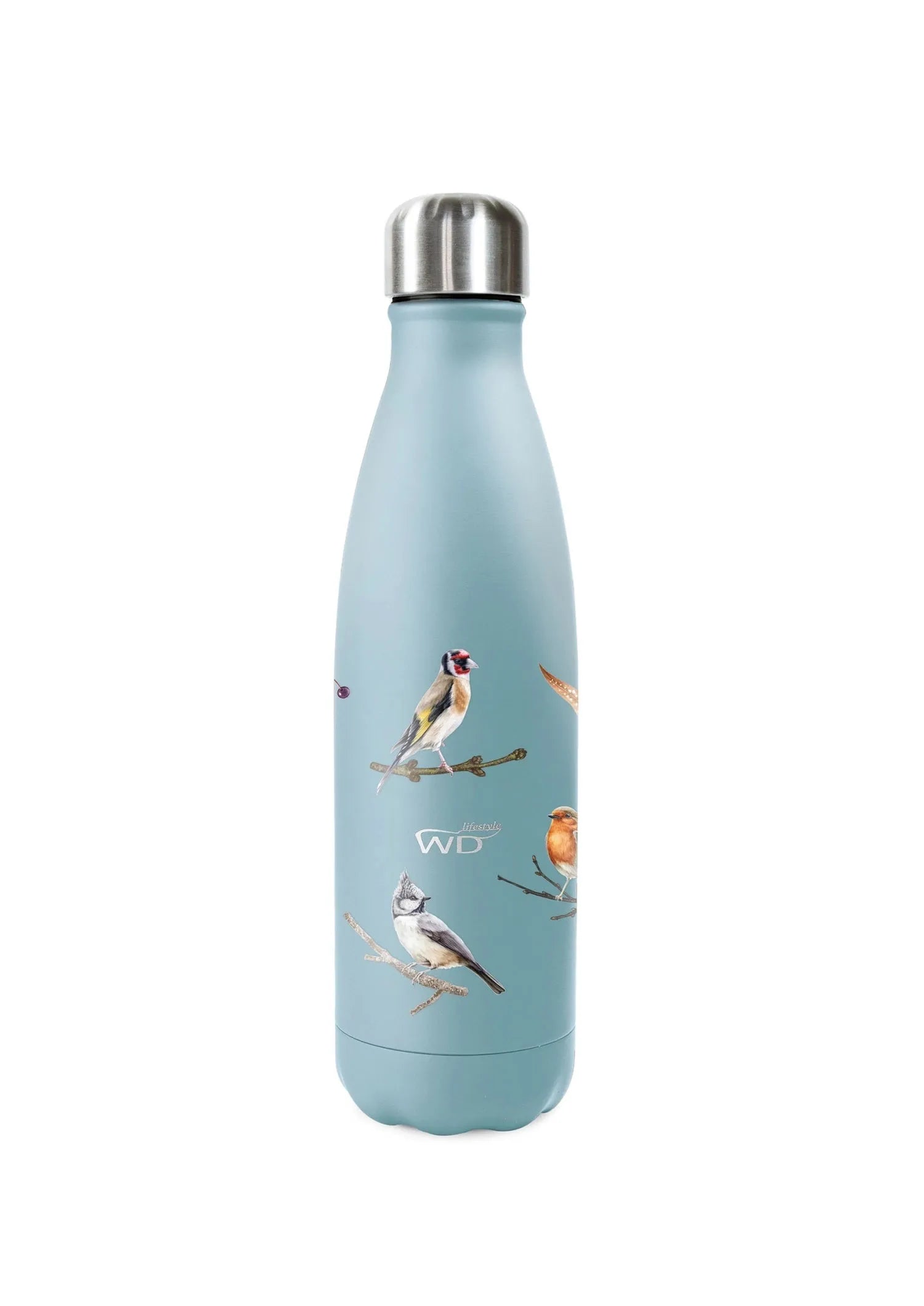 Doppelwandige 500ml Isolierflasche mit Vogel-Design von Easy Life: Hält Getränke warm/kalt, auslaufsicher, umweltfreundlich, stilvoll.