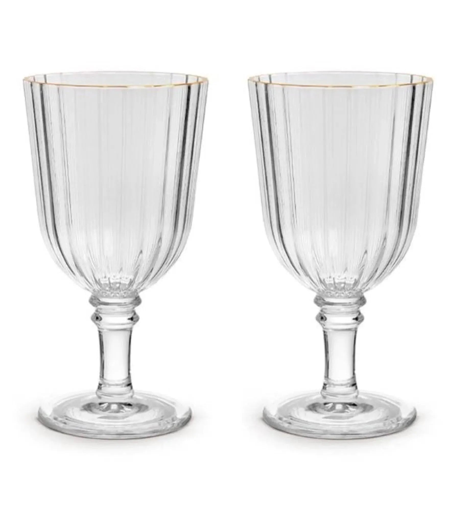 2er Set Gläser aus Acryl 460ml in Transparent/Gold präsentiert im Onlineshop von KAQTU Design AG. Glas ist von Easy Life