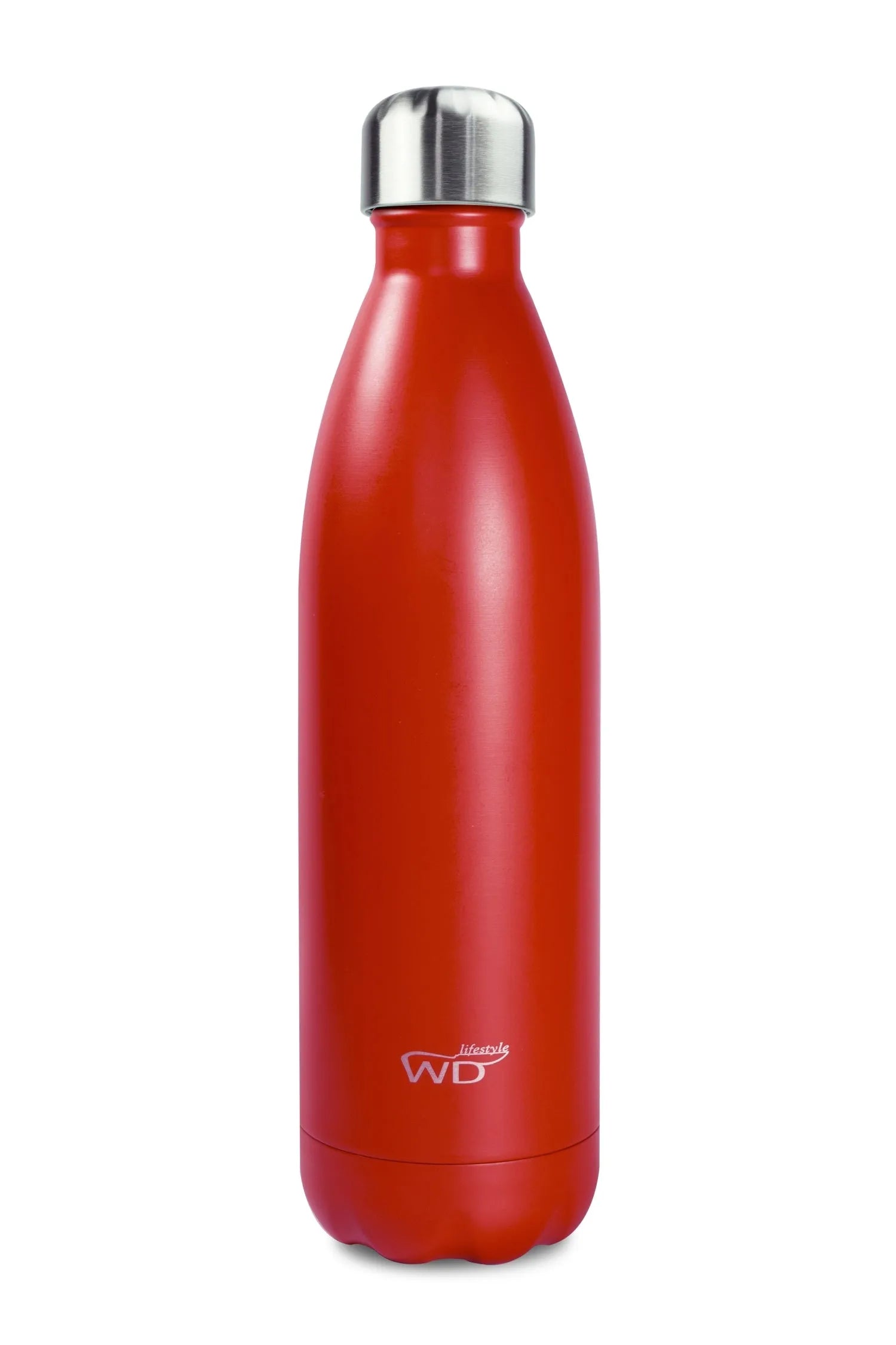 Stilvolle 750ml Isolierflasche in Ocker von Easy Life: Hält Getränke 12h heiß, 24h kalt. Robust, umweltfreundlich, ideal für unterwegs.