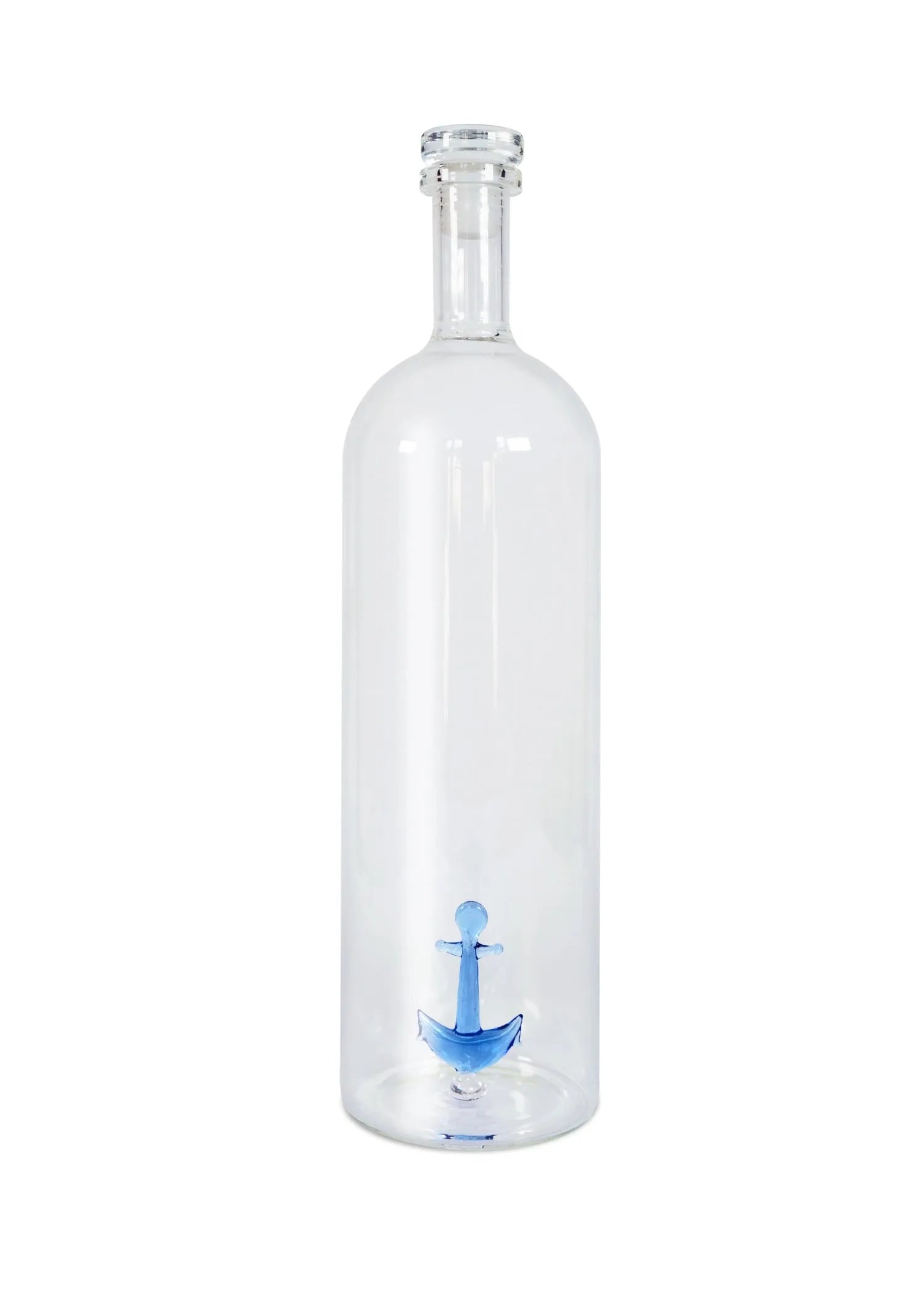 Elegante 1.2L Borosilikatflasche mit Anker-Design, hitzebeständig, spülmaschinenfest, ideal für heiße & kalte Getränke.