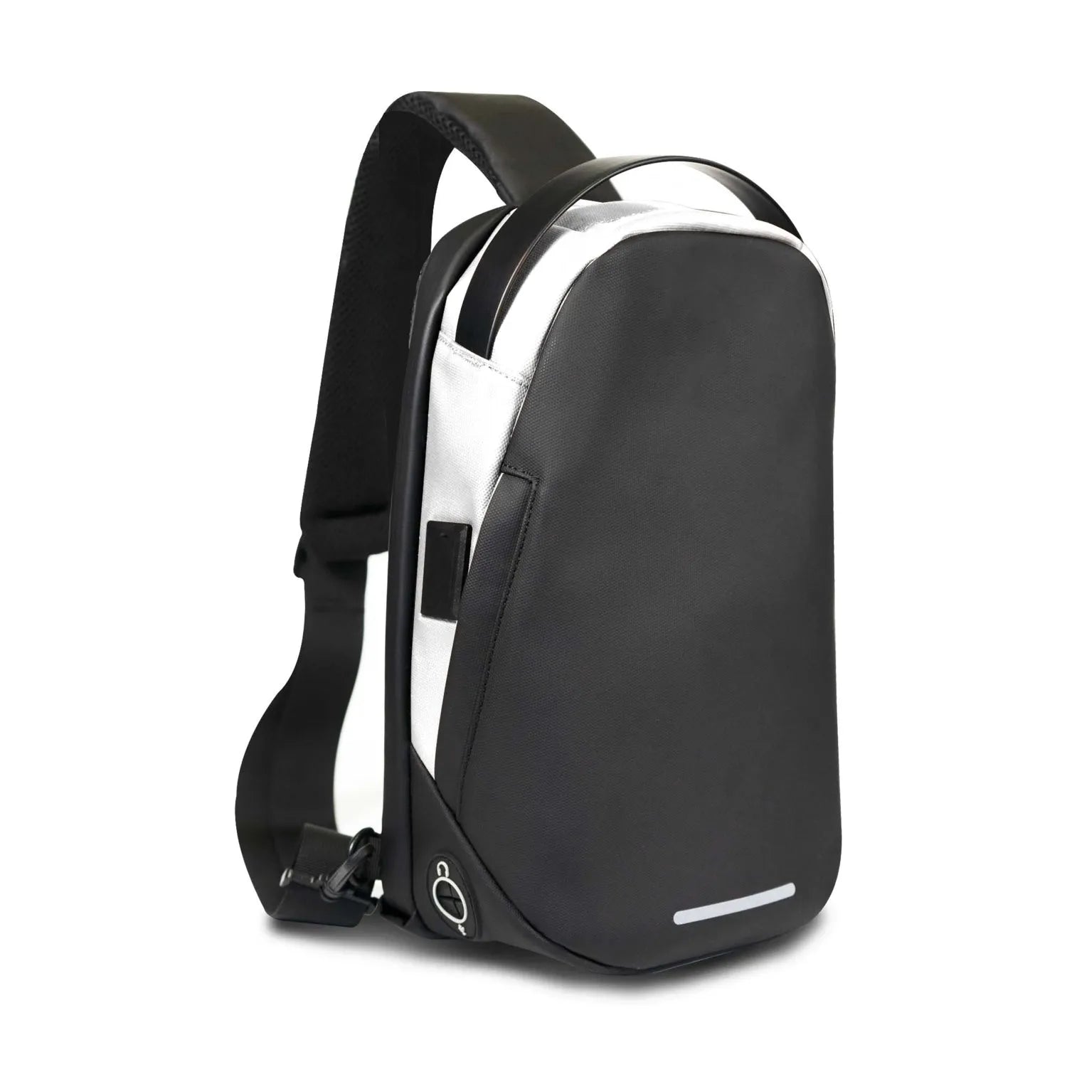 City Life SLING Rucksack: 8L, 23x12x32 cm, weiß, aus recyceltem PET. Stilvoll, nachhaltig, wasserabweisend, ideal für den Alltag.