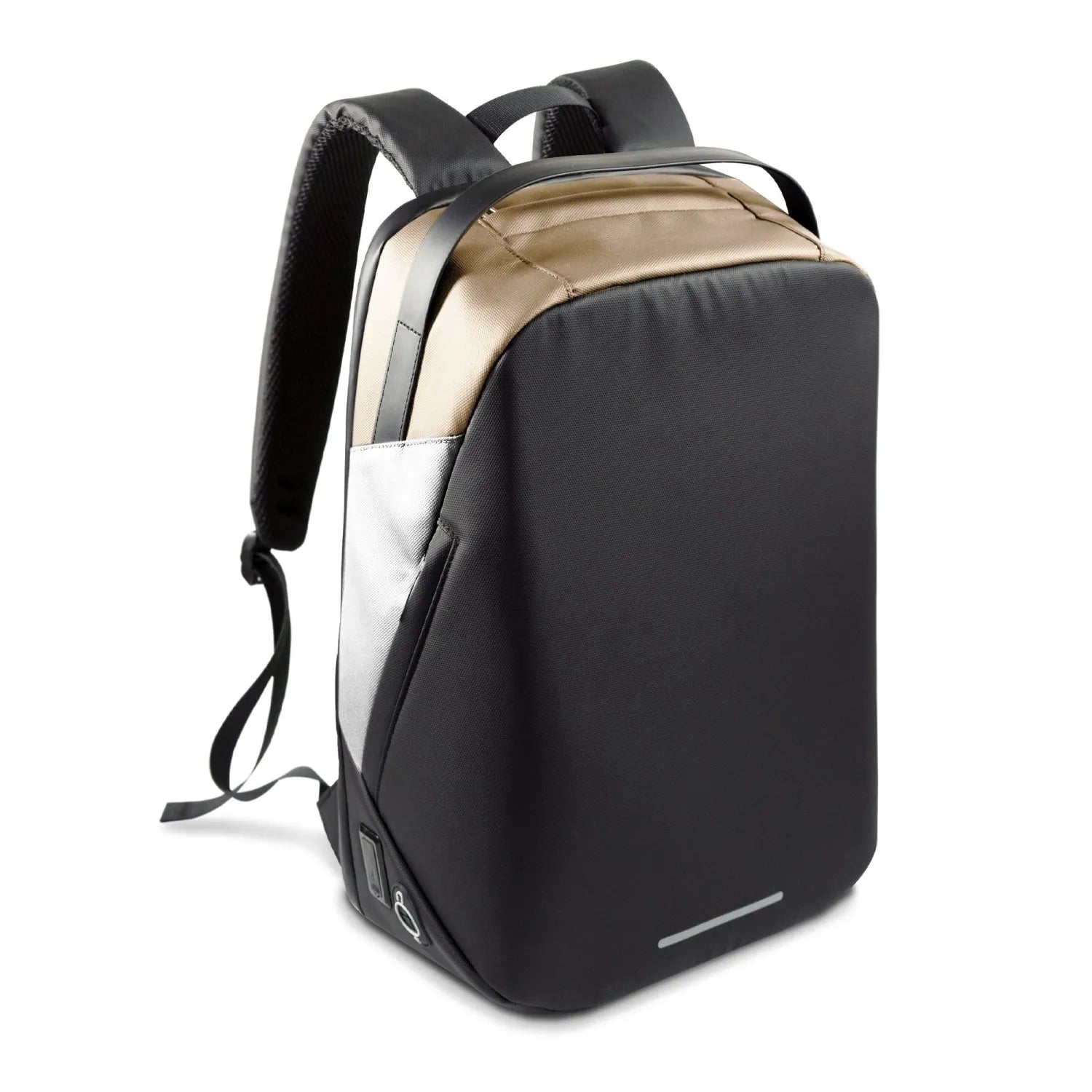 Kompakter, umweltfreundlicher Rucksack aus rPET, 11L, beige. Modernes Design, wasserabweisend, ideal für den Alltag.