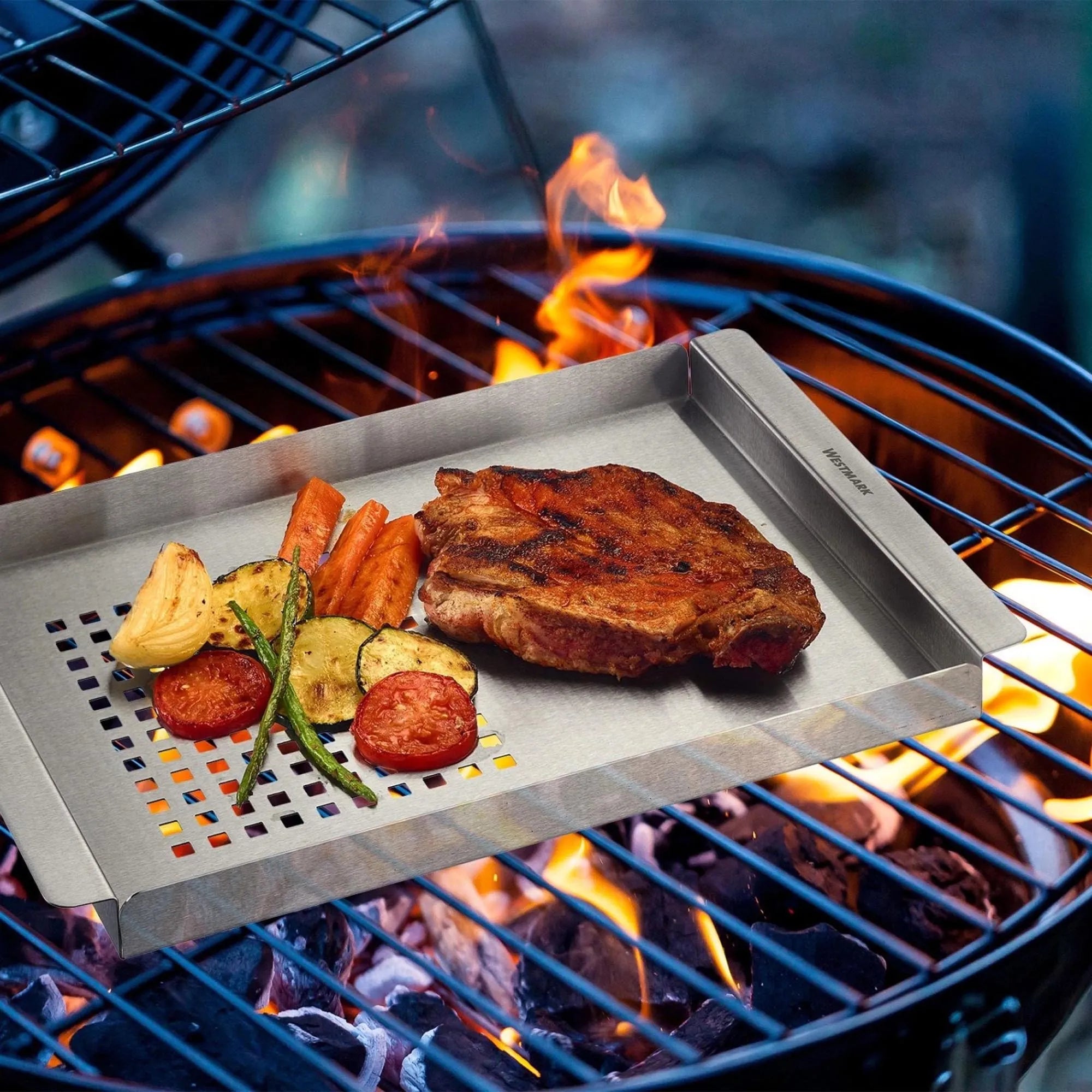 Grillschale 2 in 1, Edelstahl - KAQTU Design