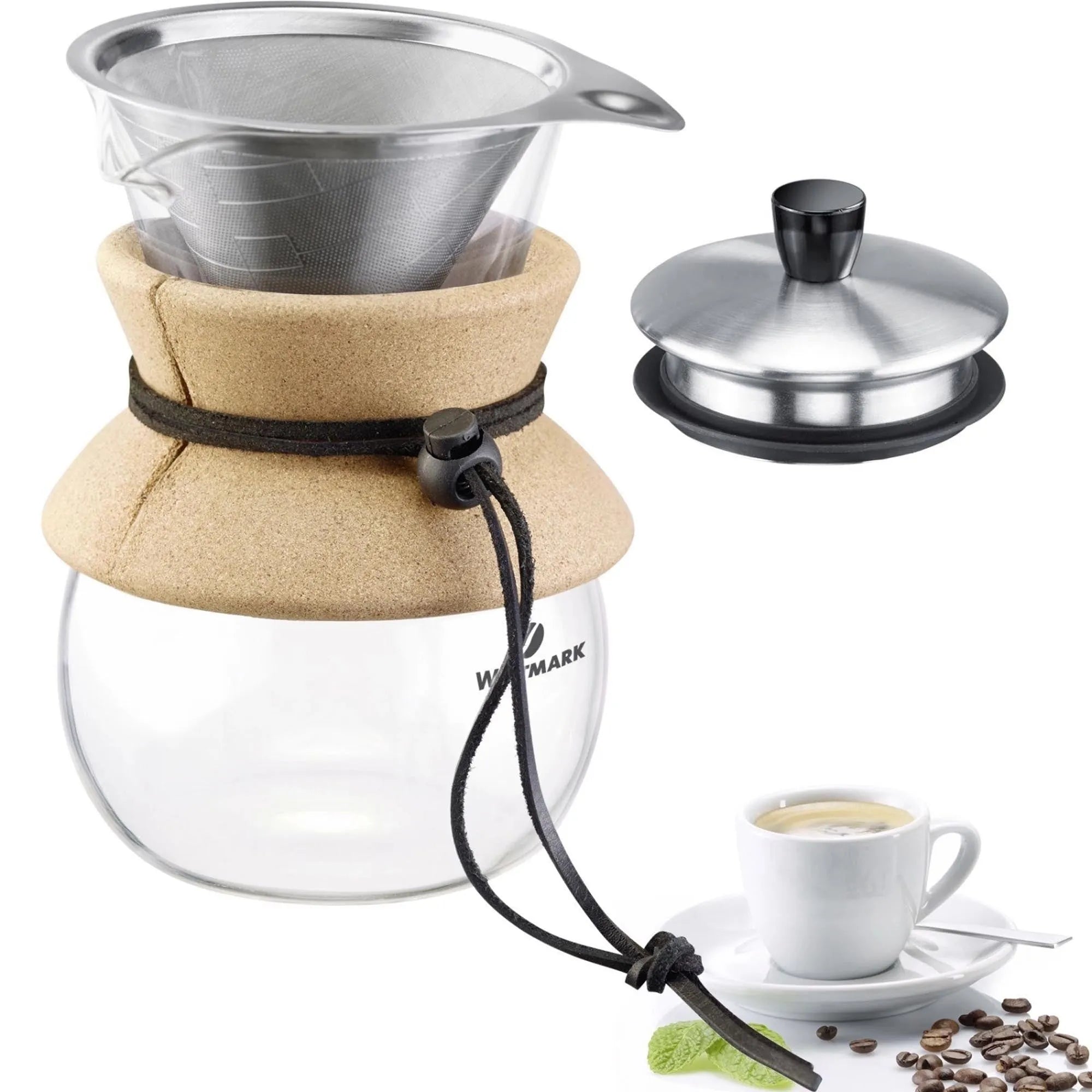 Kaffee-Bereiter mit Filter und Deckel Brasilia, 500ml, sb - KAQTU Design