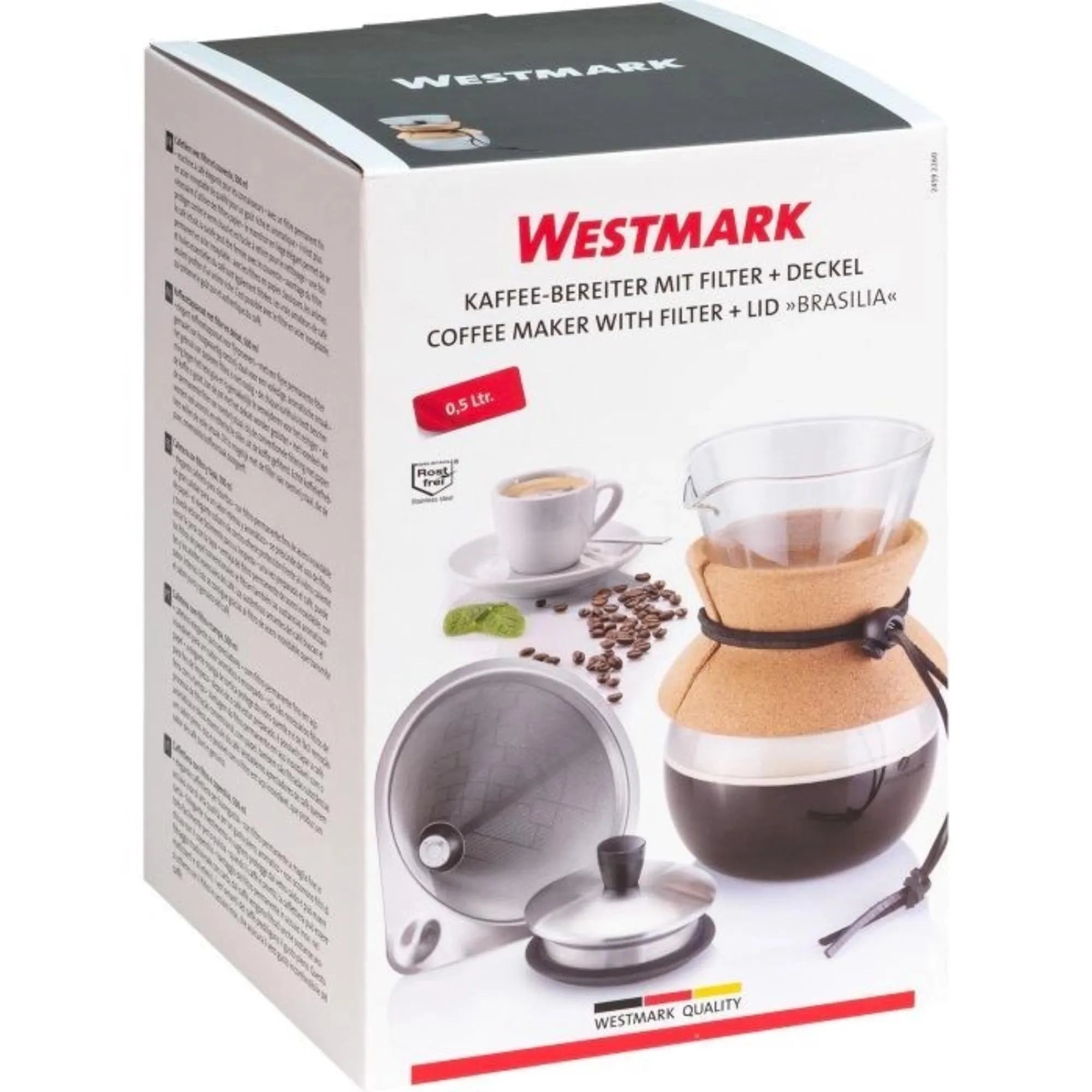 Kaffee-Bereiter mit Filter und Deckel Brasilia, 500ml, sb - KAQTU Design