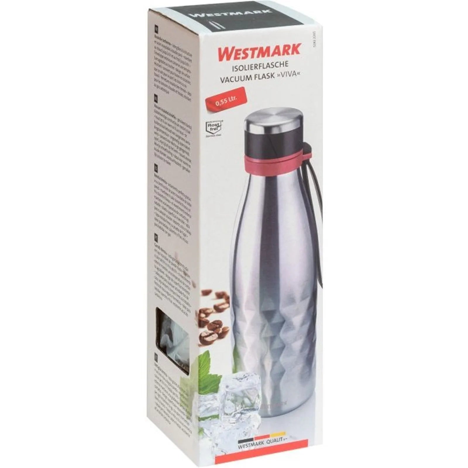 Isolierflasche Viva, 0,55 l, silber, sb - KAQTU Design