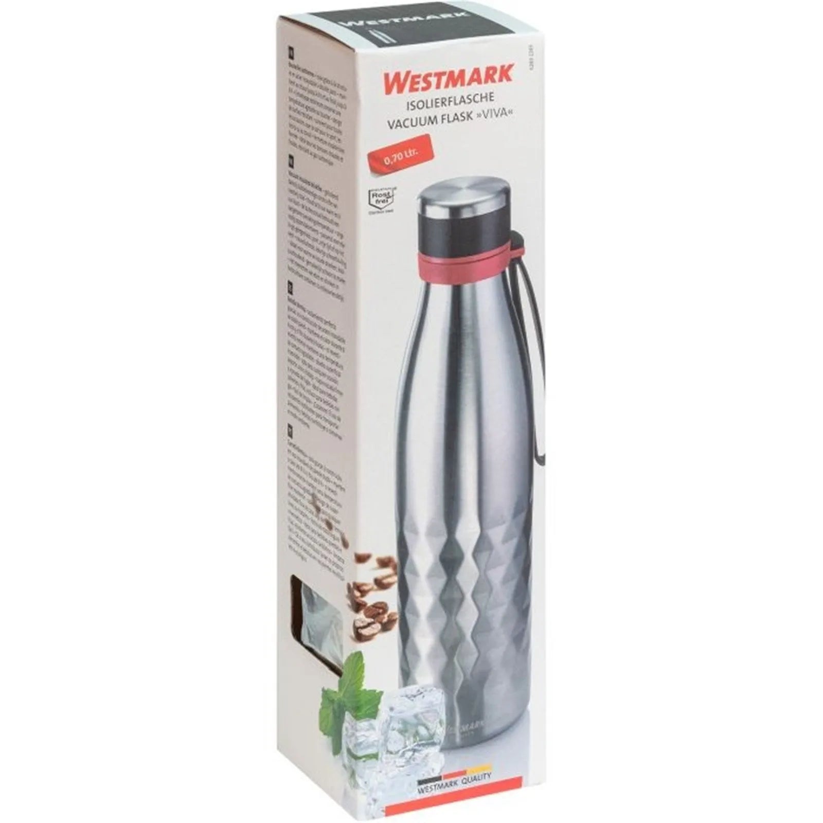 Isolierflasche Viva, 0,70 l, silber, sb - KAQTU Design