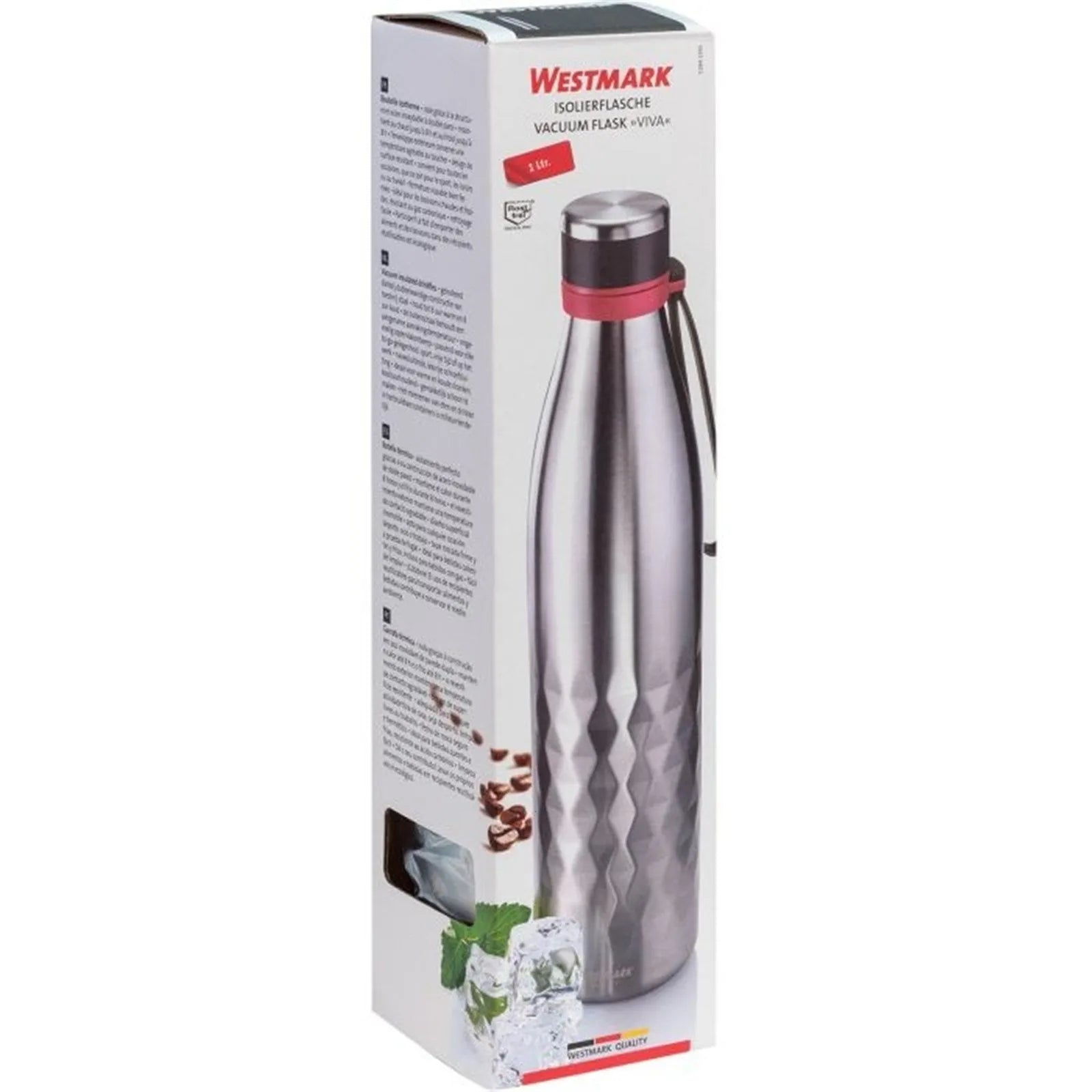 Isolierflasche Viva, 1 l, silber, sb - KAQTU Design