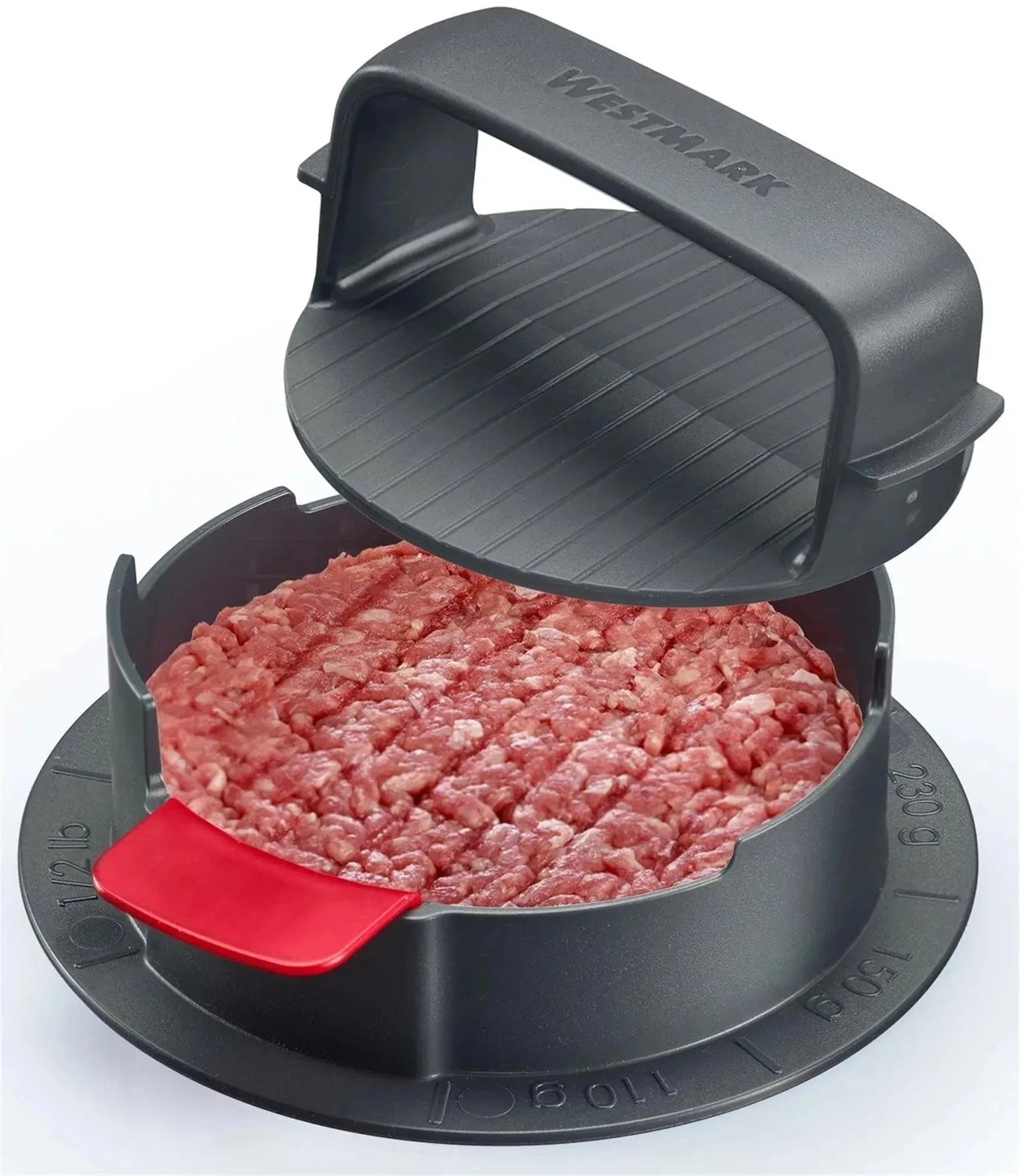 Der Hamburgermaker Vario Plus von Westmark: Perfekte Burger-Patties, leicht zu reinigen, ideal für BBQs und Familienessen.