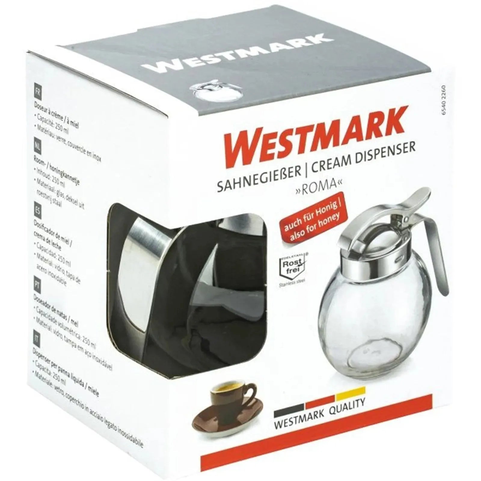 Praktischer 250ml Sahne- und Honigspender Roma von Westmark.