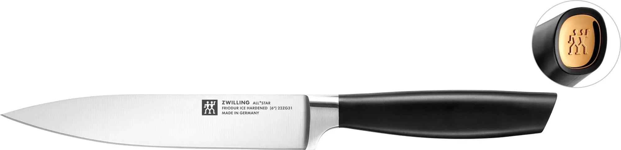 All Star Tranchiermesser 160 in Gold-Glänzend präsentiert im Onlineshop von KAQTU Design AG. Küchenmesser ist von Zwilling