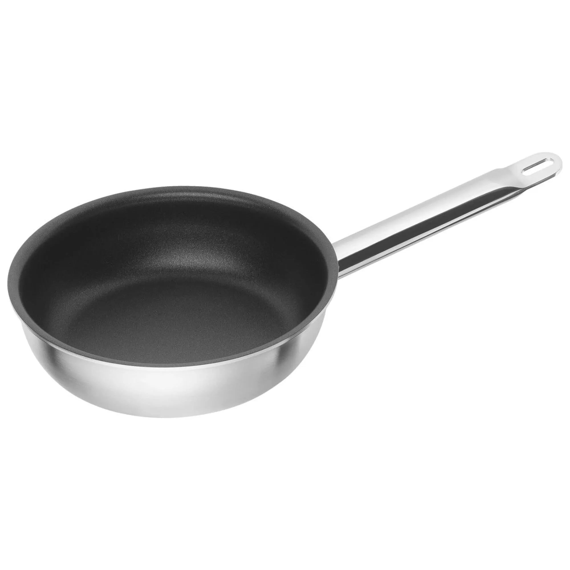 Die ZWILLING Pro Bratpfanne, 20 cm, bietet langlebigen Edelstahl, PTFE-Antihaftbeschichtung und ergonomische Griffe für müheloses Kochen.