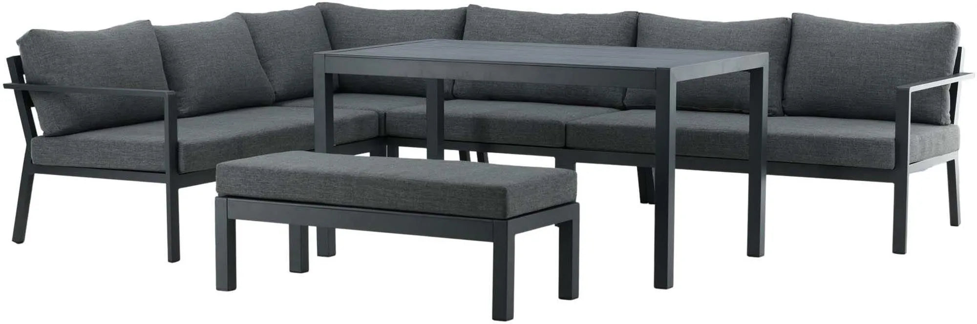 Ramos Ecksofa Outdoorset 140cm in Grau / Schwarz präsentiert im Onlineshop von KAQTU Design AG. Loungeset ist von Venture Home