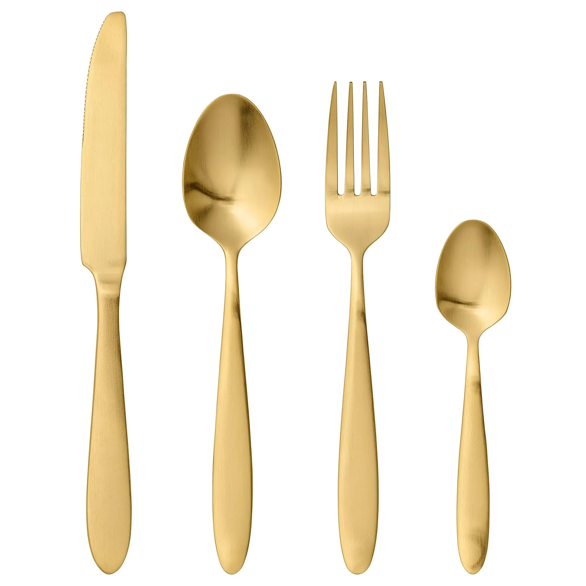 Luxuriöses Frea Cutlery Set von Bloomingville: Gold, Edelstahl, elegant, modern, langlebig, stilvoller Tisch.