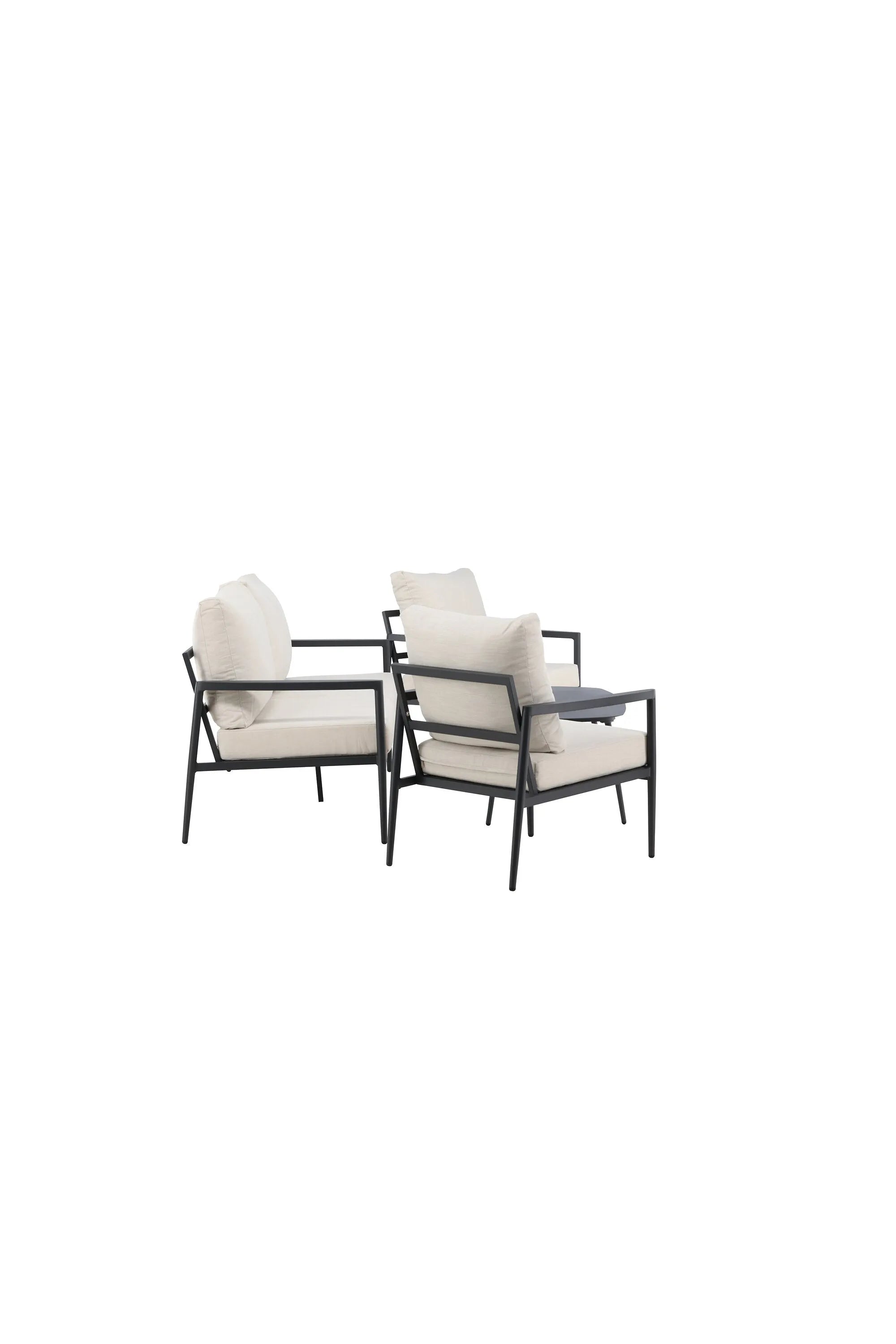 Elegantes Taromina Lounge Set: Robustes, wetterfestes Aluminium, bequeme Polyesterkissen, vielseitiger Tisch – ideal für stilvolle Entspannung.