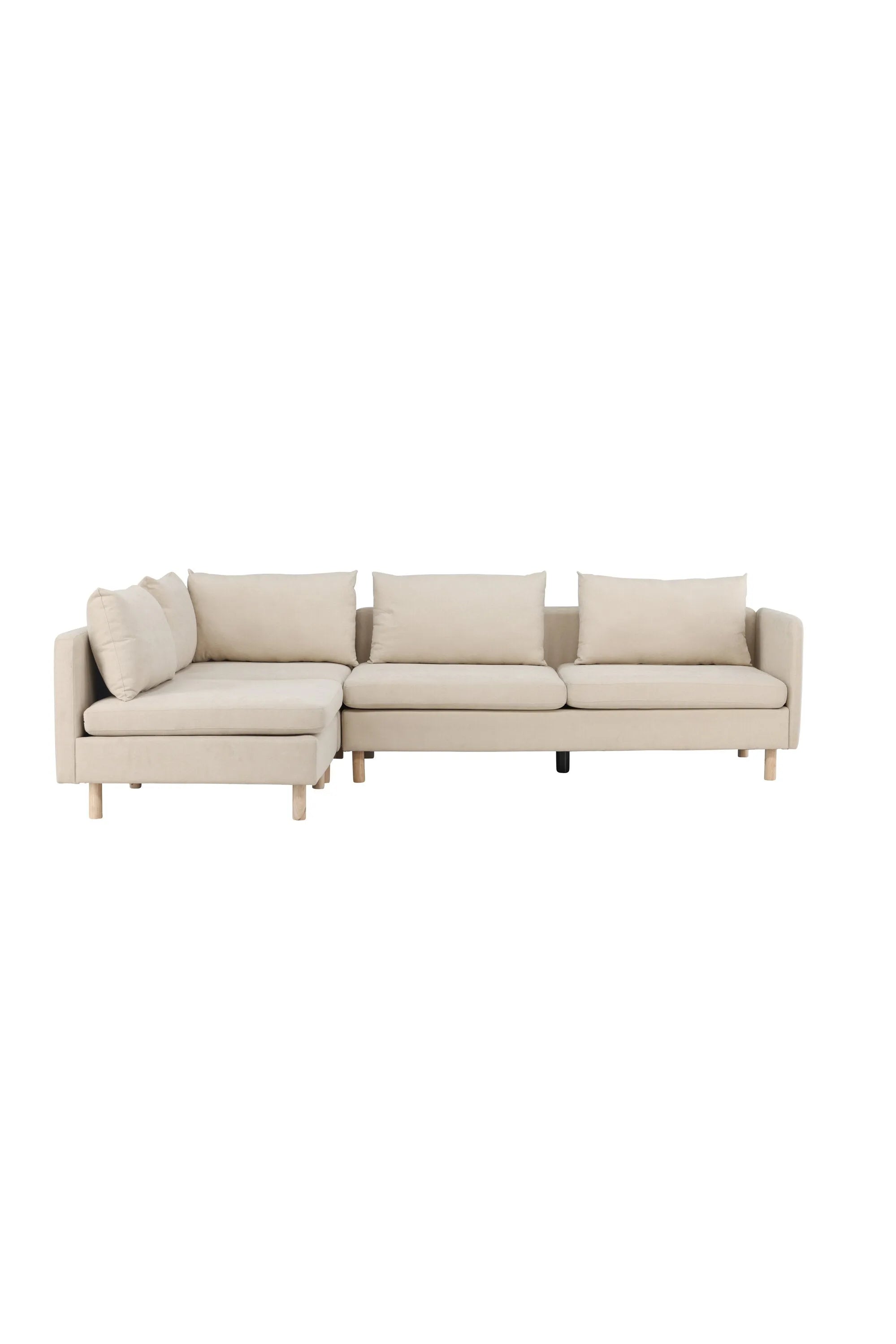 Elegantes Zero-Sofa in Beige: Ultimativer Komfort, moderner Stil, trendiges Design mit Holzbeinen, perfekt zum Entspannen.