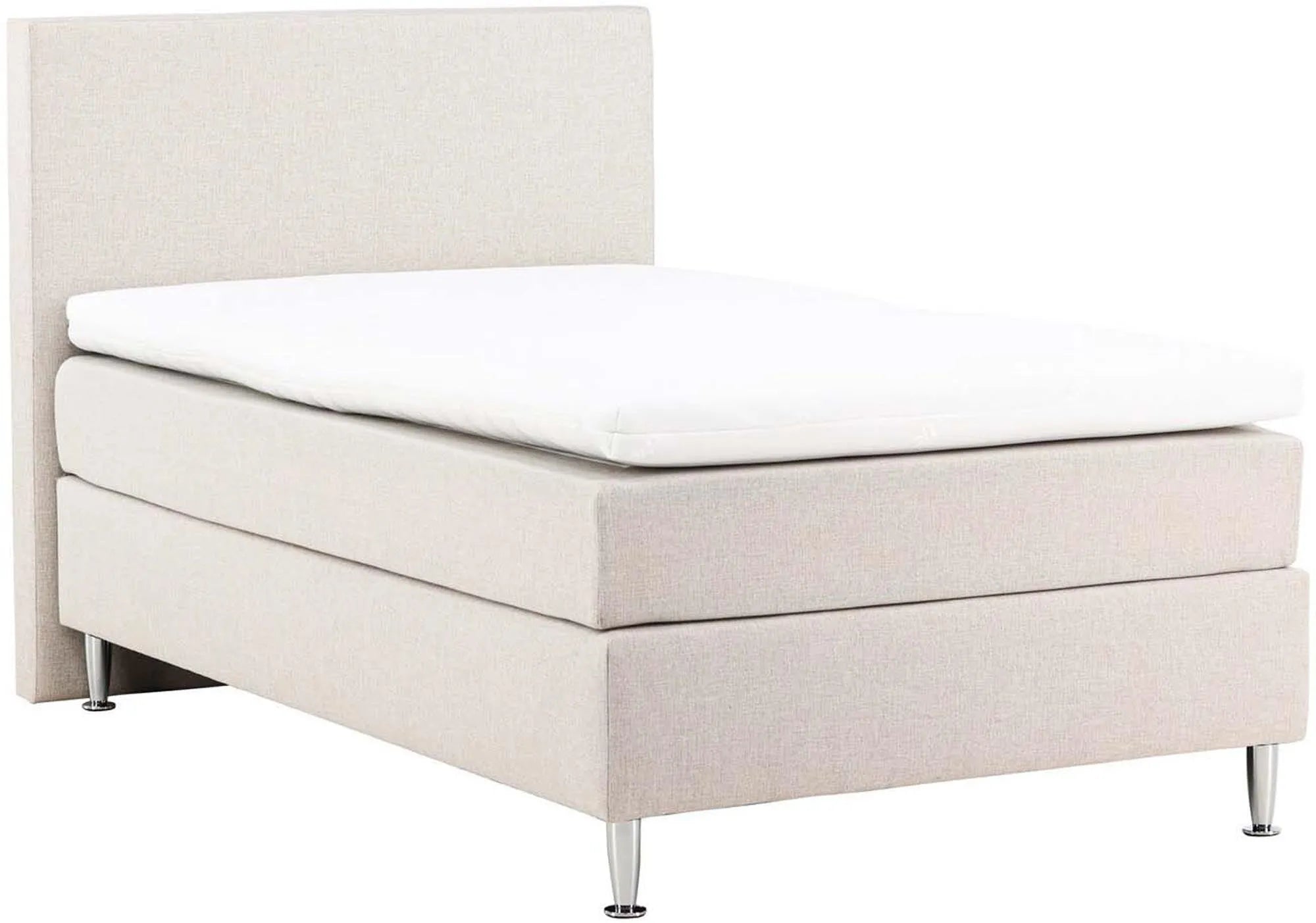 Elegantes Bett Toledo von Venture Home: Stil, Komfort und Qualität vereint in 120x200 cm, beige, mit Textilbezug und stabilen Kunststoffbeinen.