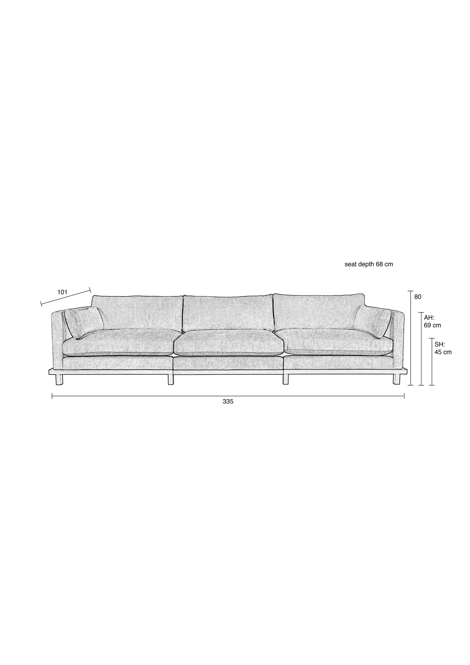 Sofa Blossom 4.5 Sitzer - KAQTU Design