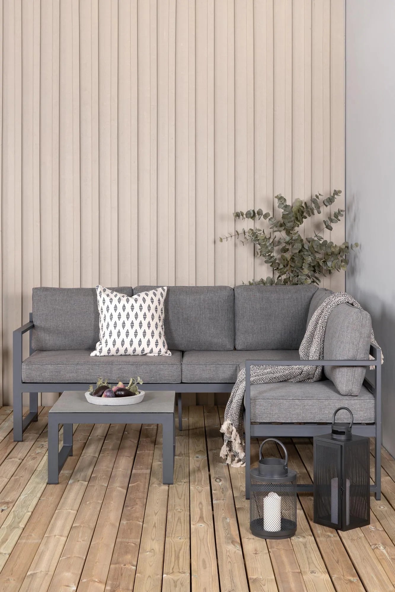 Salvador Ecksofa Outdoorset 60cm in Schwarz präsentiert im Onlineshop von KAQTU Design AG. Loungeset ist von Venture Home