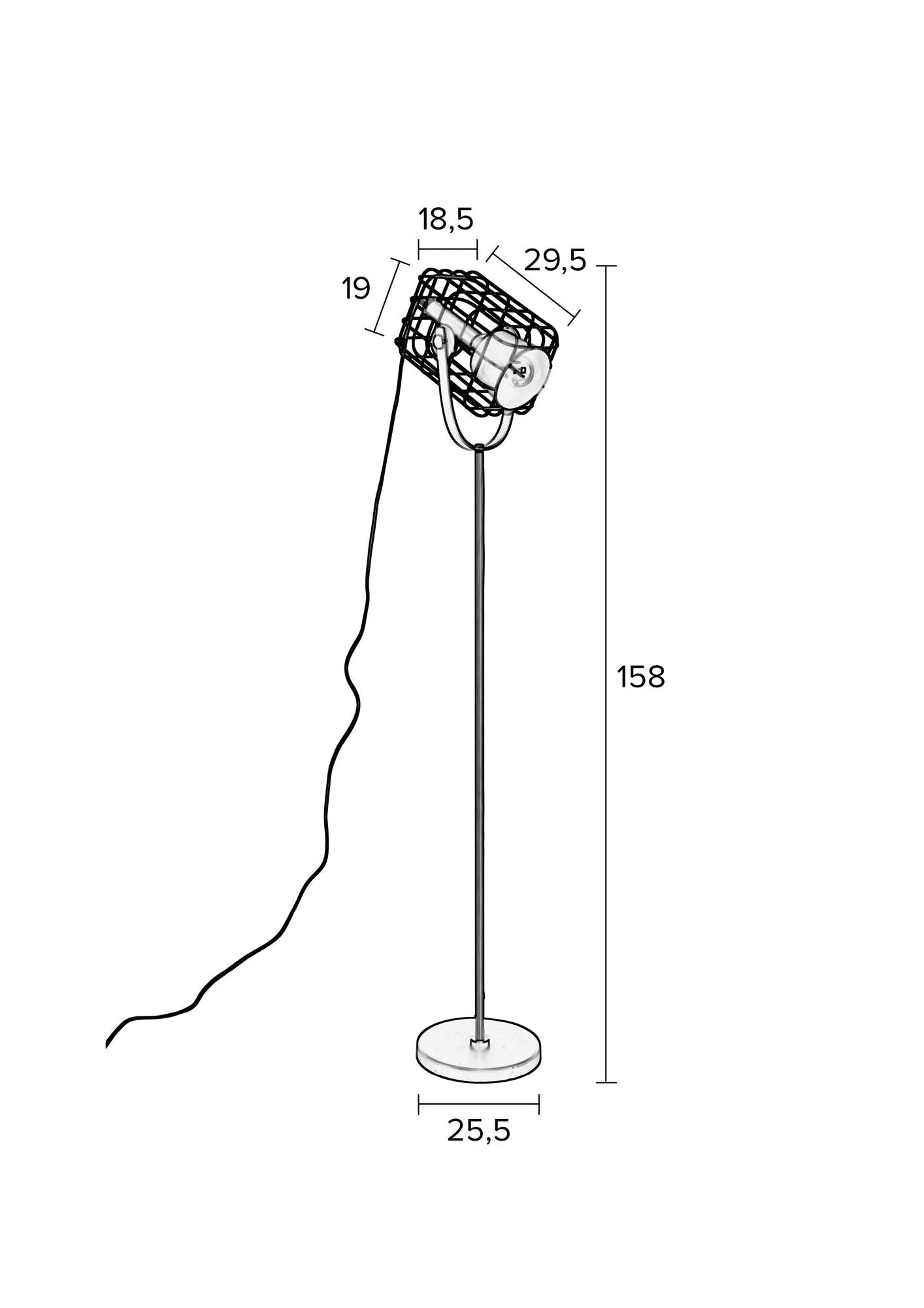 Stehlampe Käfig in Weiß präsentiert im Onlineshop von KAQTU Design AG. Stehleuchte ist von White Label Living