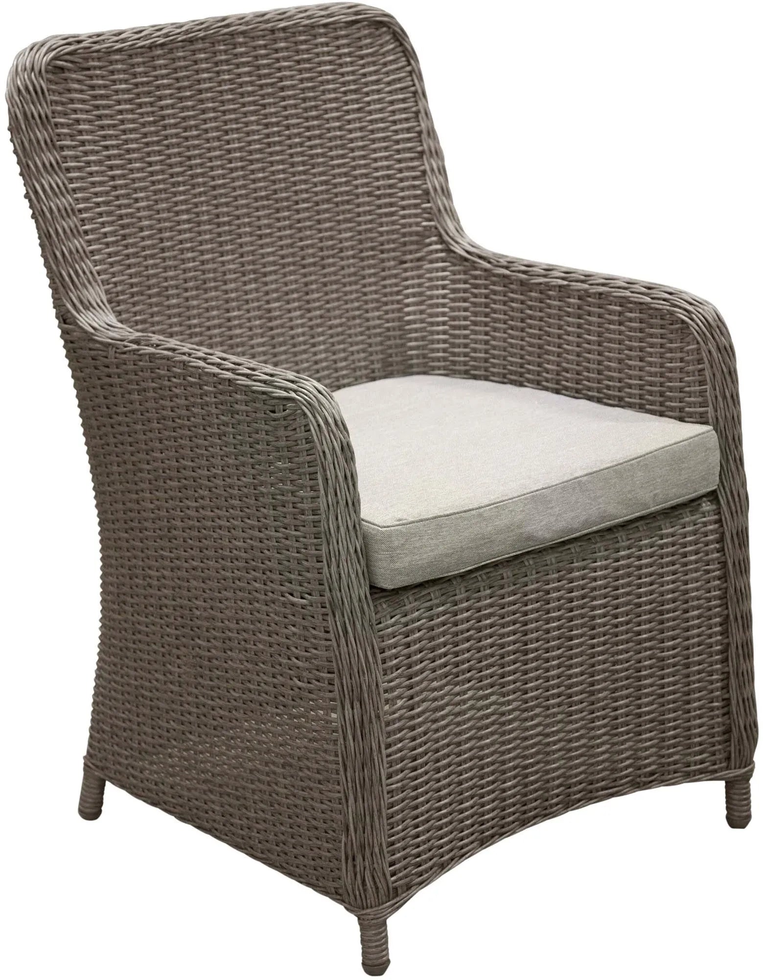 Elegantes Wembley Outdoor-Tischset: 200cm Tisch mit Glasplatte, 6 Kunstrattan-Sessel, wetterfest, ideal für Garten und Terrasse.