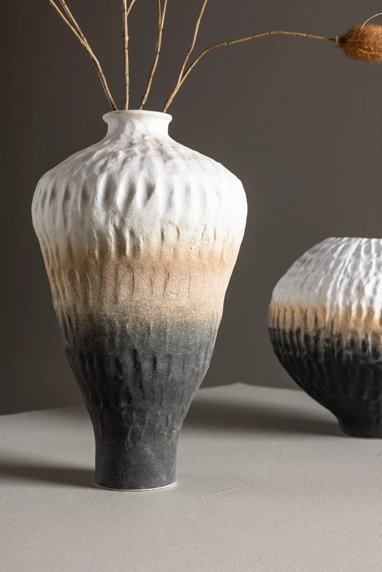 Pane Vase in Beige/ Grau/ Rosa präsentiert im Onlineshop von KAQTU Design AG. Vase ist von Venture Home