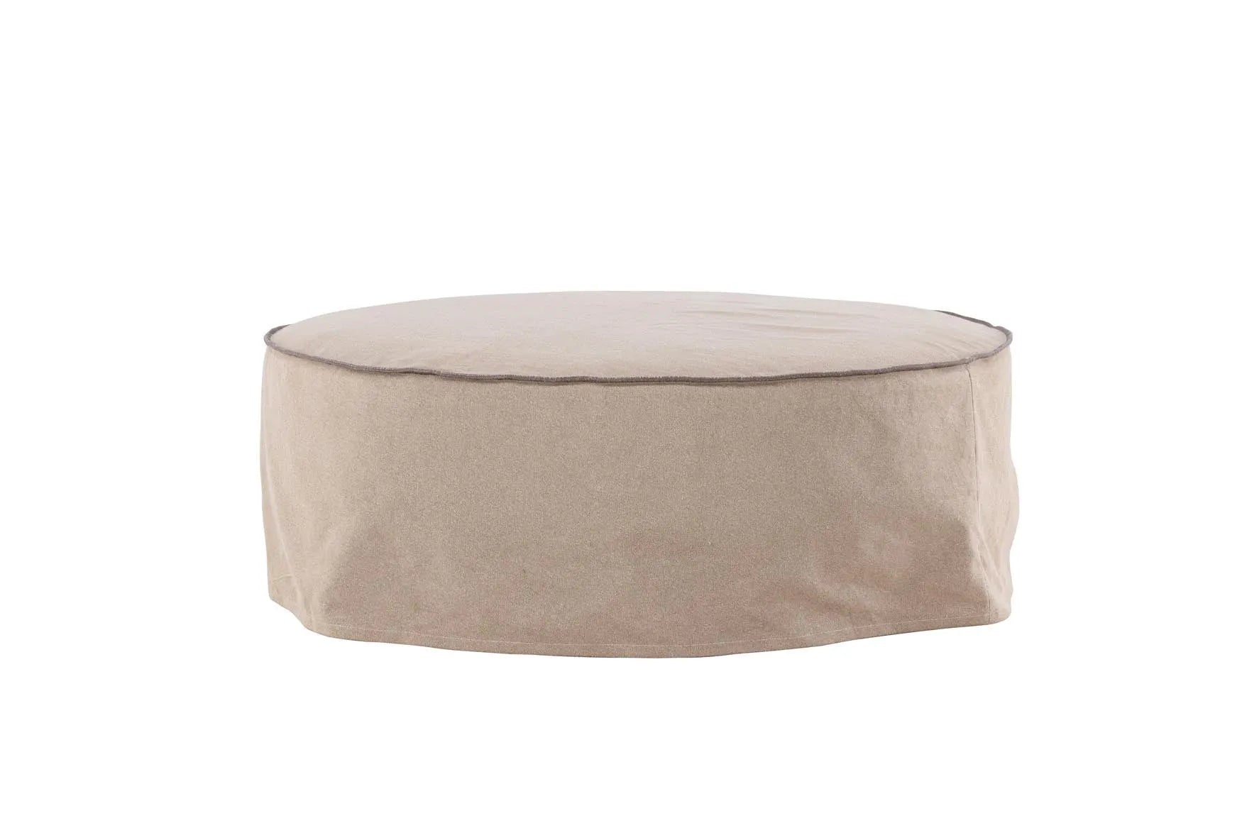 Vindö Ottoman ⌀101  in Brown Linen präsentiert im Onlineshop von KAQTU Design AG. Ottoman ist von Venture Home