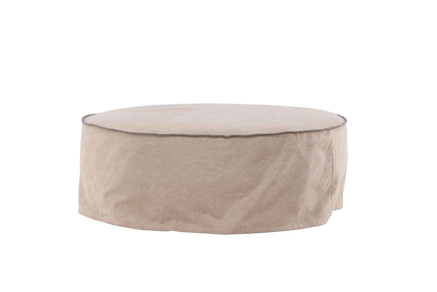 Vindö Ottoman ⌀101  in Brown Linen präsentiert im Onlineshop von KAQTU Design AG. Ottoman ist von Venture Home