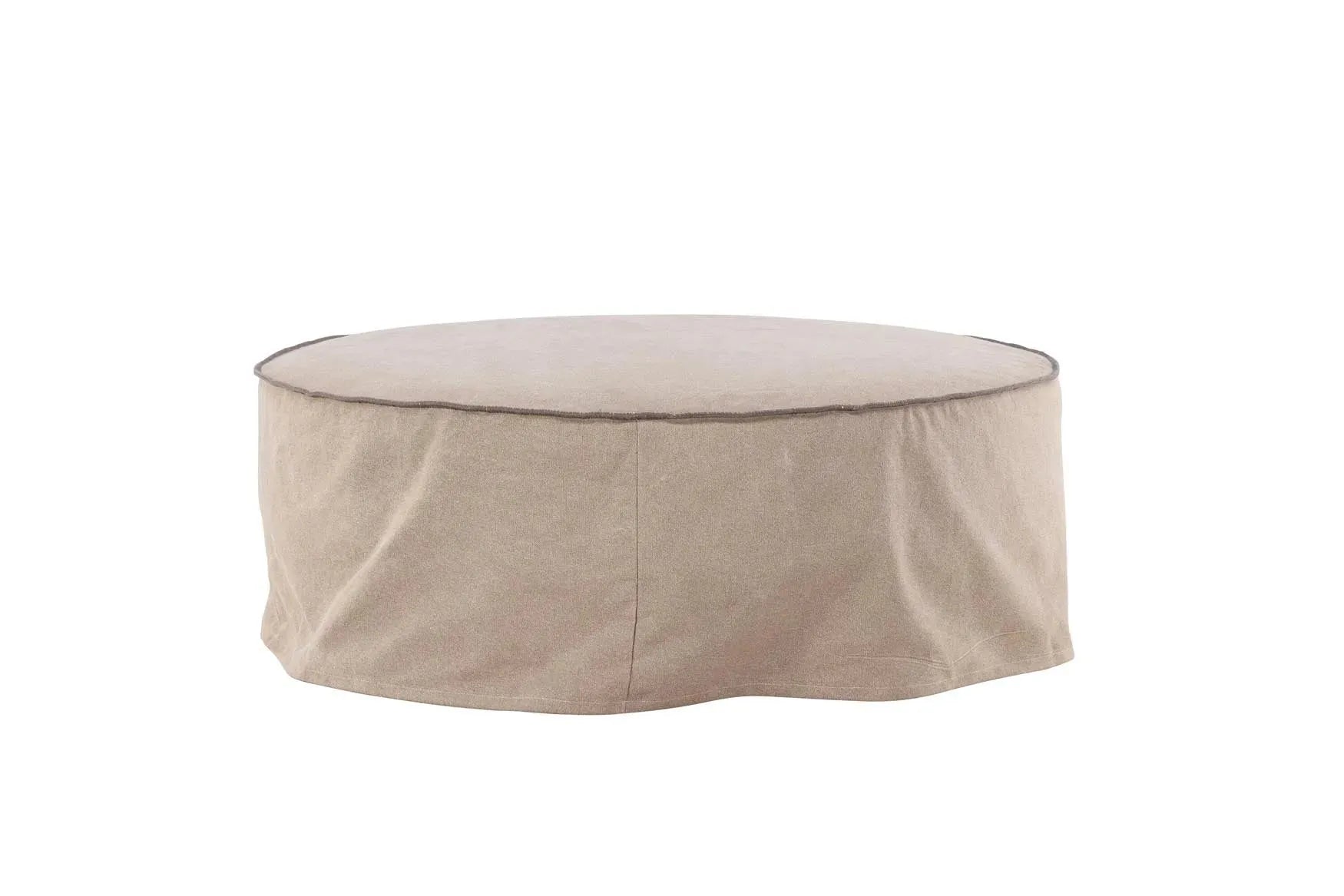 Vindö Ottoman ⌀101  in Brown Linen präsentiert im Onlineshop von KAQTU Design AG. Ottoman ist von Venture Home