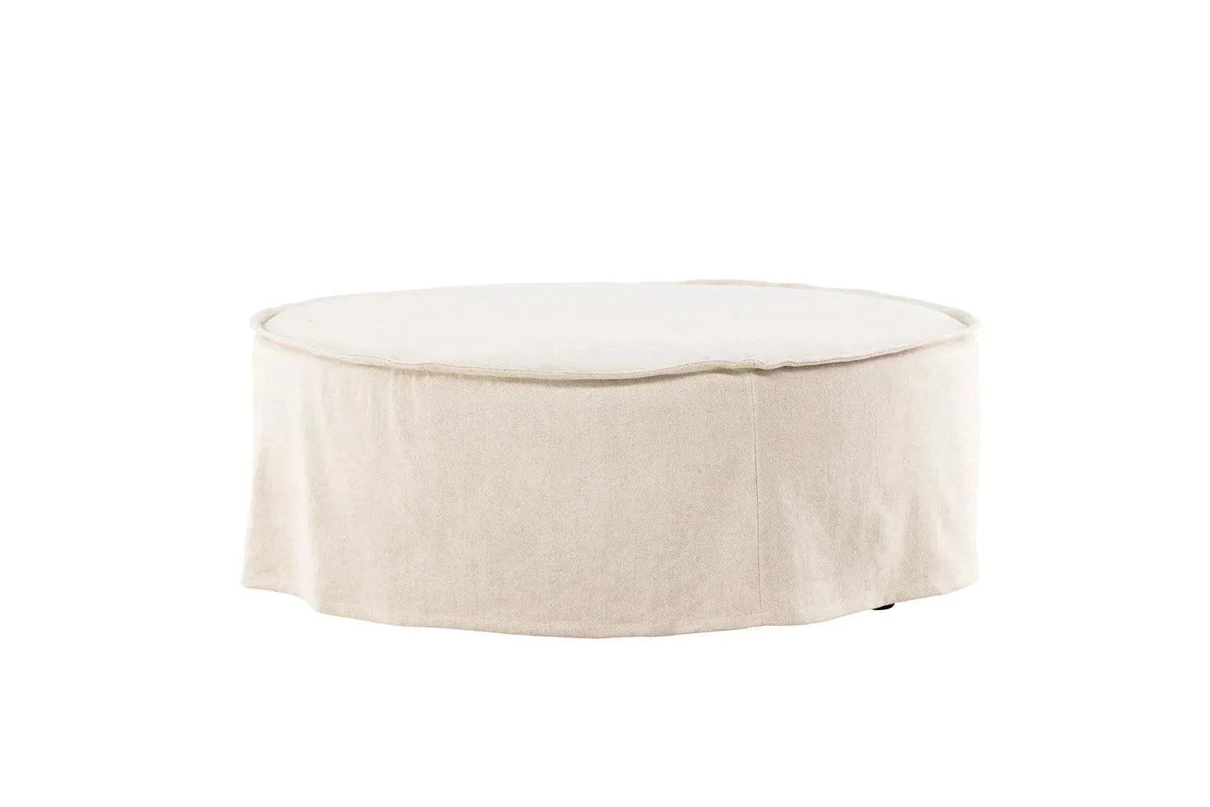 Vindö Ottoman ⌀101  in Beige Linen präsentiert im Onlineshop von KAQTU Design AG. Ottoman ist von Venture Home