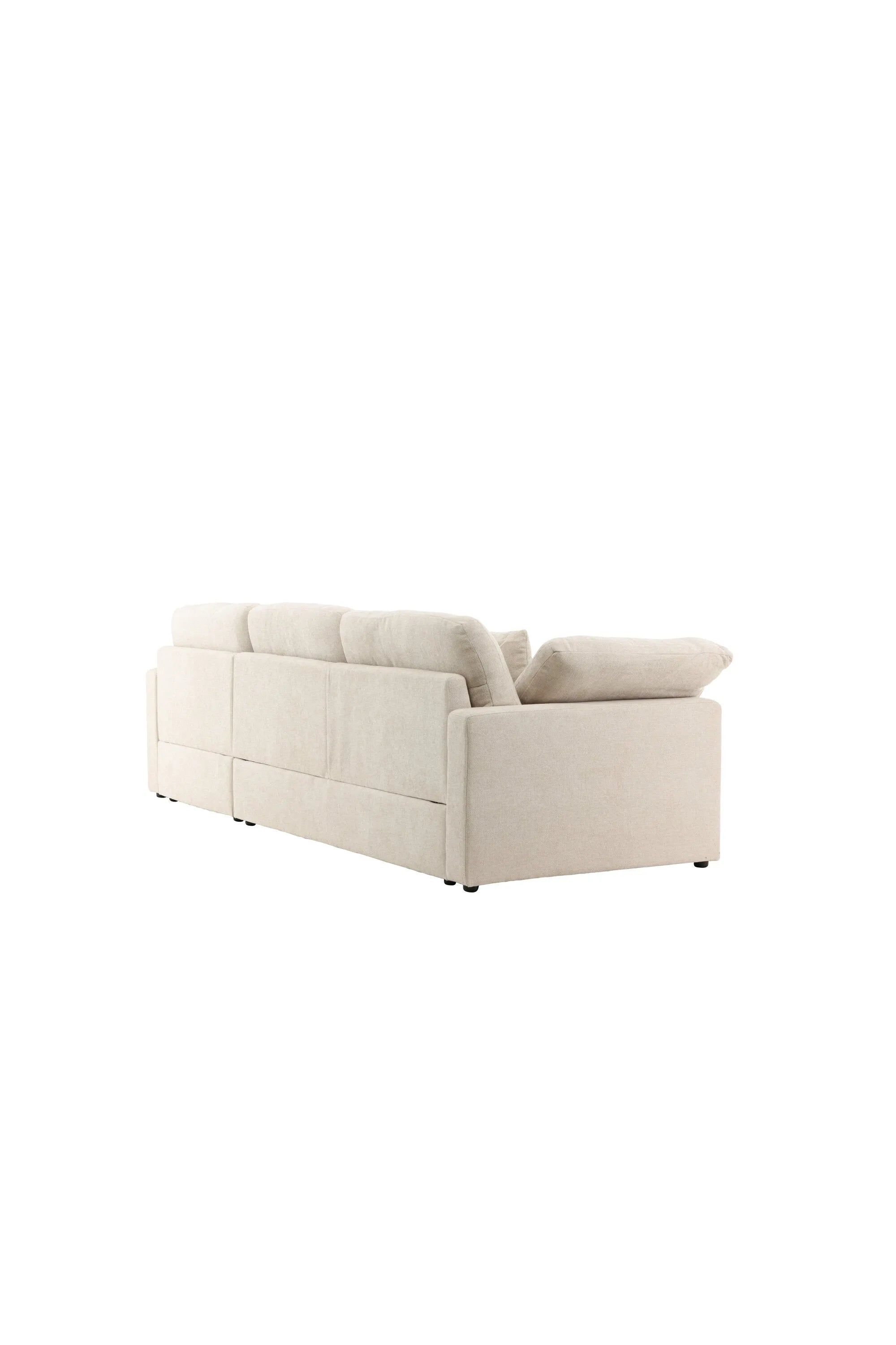 Elegantes Amalfi Ecksofa: Modernes Design, langlebiges Eukalyptus-Holz, pflegeleichter Bezug, hoher Komfort.