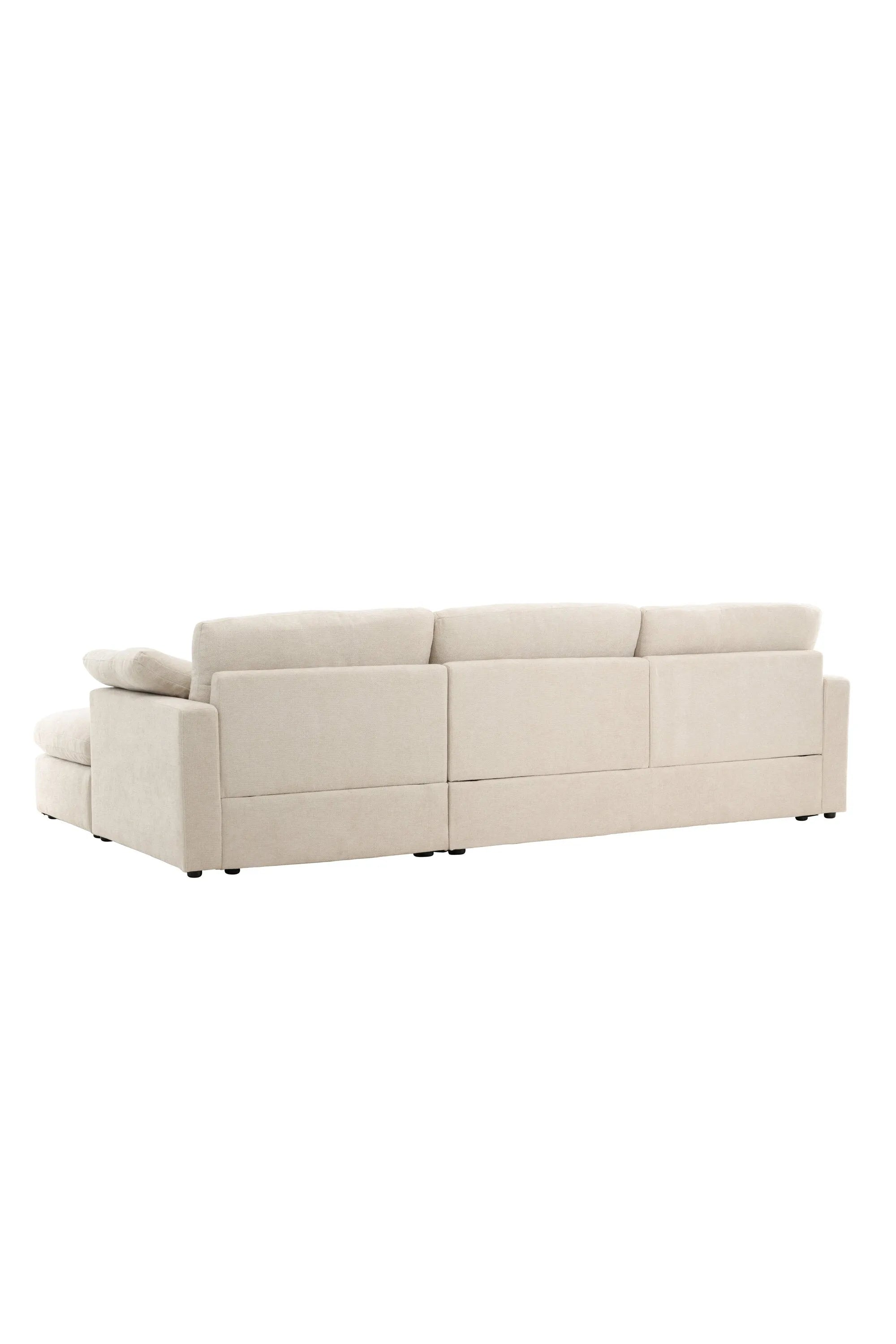 Elegantes Amalfi Ecksofa: Modernes Design, langlebiges Eukalyptus-Holz, pflegeleichter Bezug, hoher Komfort.