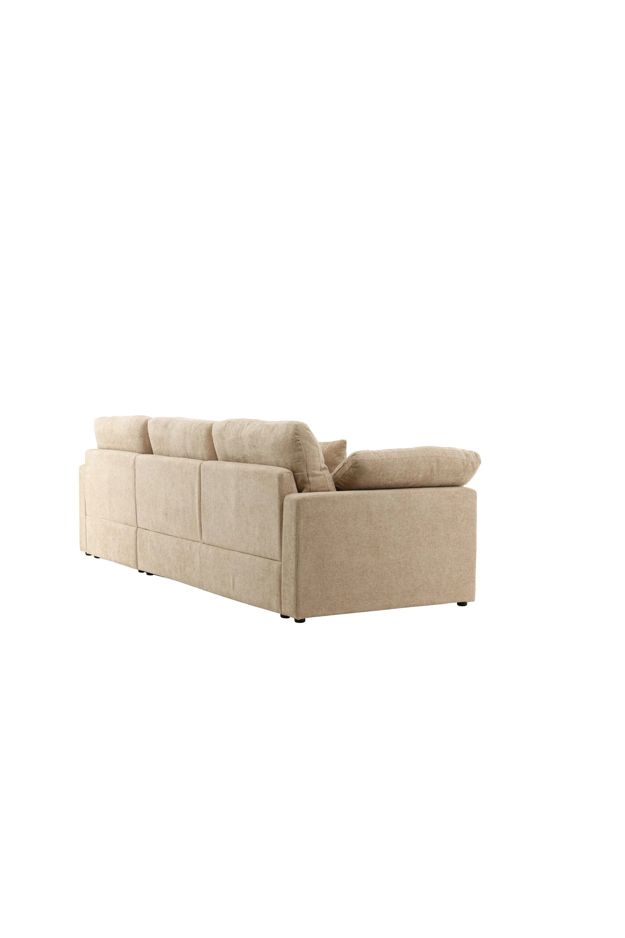 Elegantes Amalfi Ecksofa: Modernes Design, langlebiges Eukalyptus-Holz, pflegeleichter Bezug, hoher Komfort.