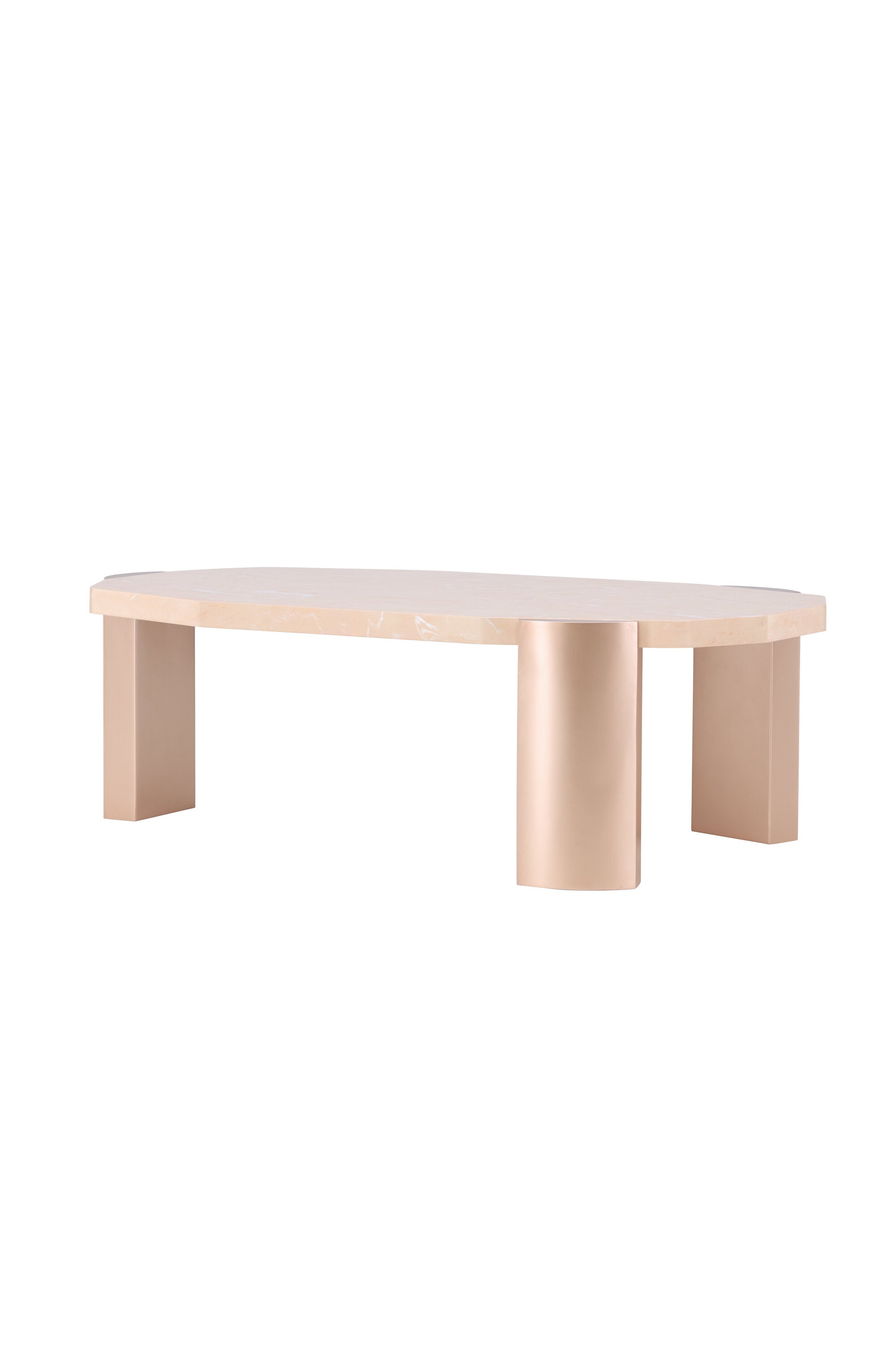 Kres Sofatisch 125x70.5 in Gold/ Rosa/Marmoroptik präsentiert im Onlineshop von KAQTU Design AG. Beistelltisch ist von Venture Home