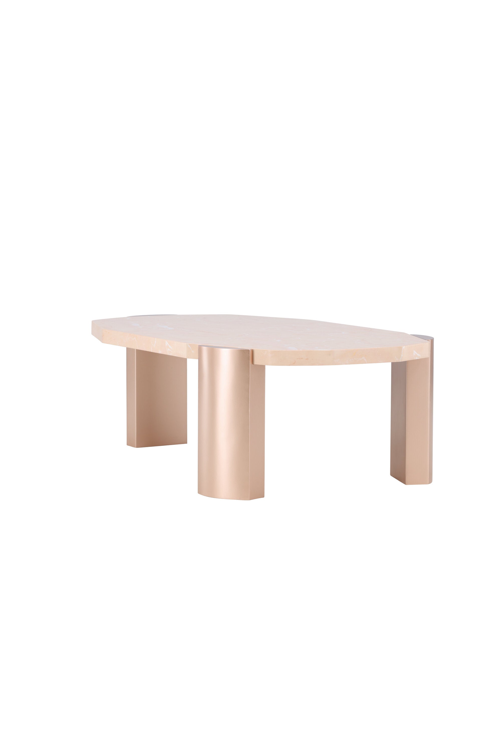 Kres Sofatisch 125x70.5 in Gold/ Rosa/Marmoroptik präsentiert im Onlineshop von KAQTU Design AG. Beistelltisch ist von Venture Home