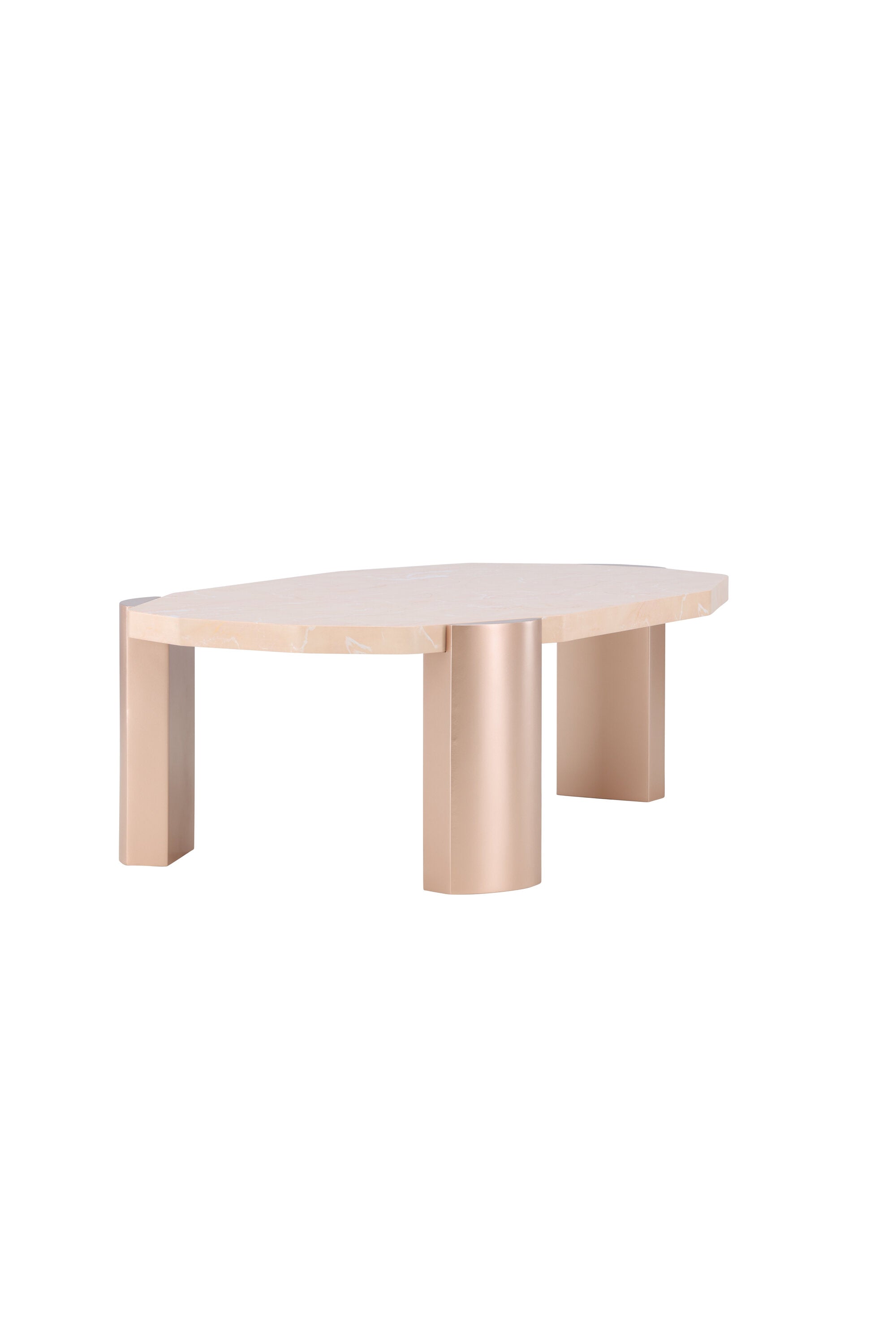 Kres Sofatisch 125x70.5 in Gold/ Rosa/Marmoroptik präsentiert im Onlineshop von KAQTU Design AG. Beistelltisch ist von Venture Home