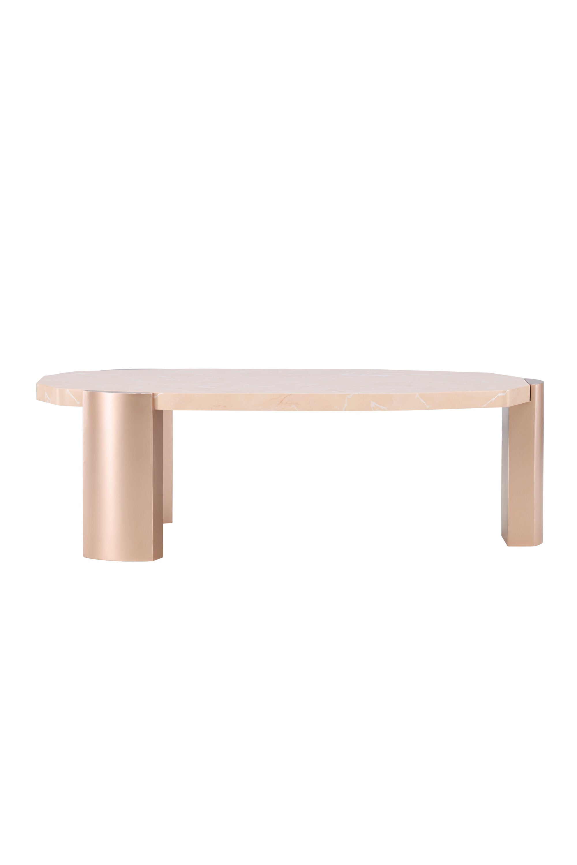 Kres Sofatisch 125x70.5 in Gold/ Rosa/Marmoroptik präsentiert im Onlineshop von KAQTU Design AG. Beistelltisch ist von Venture Home