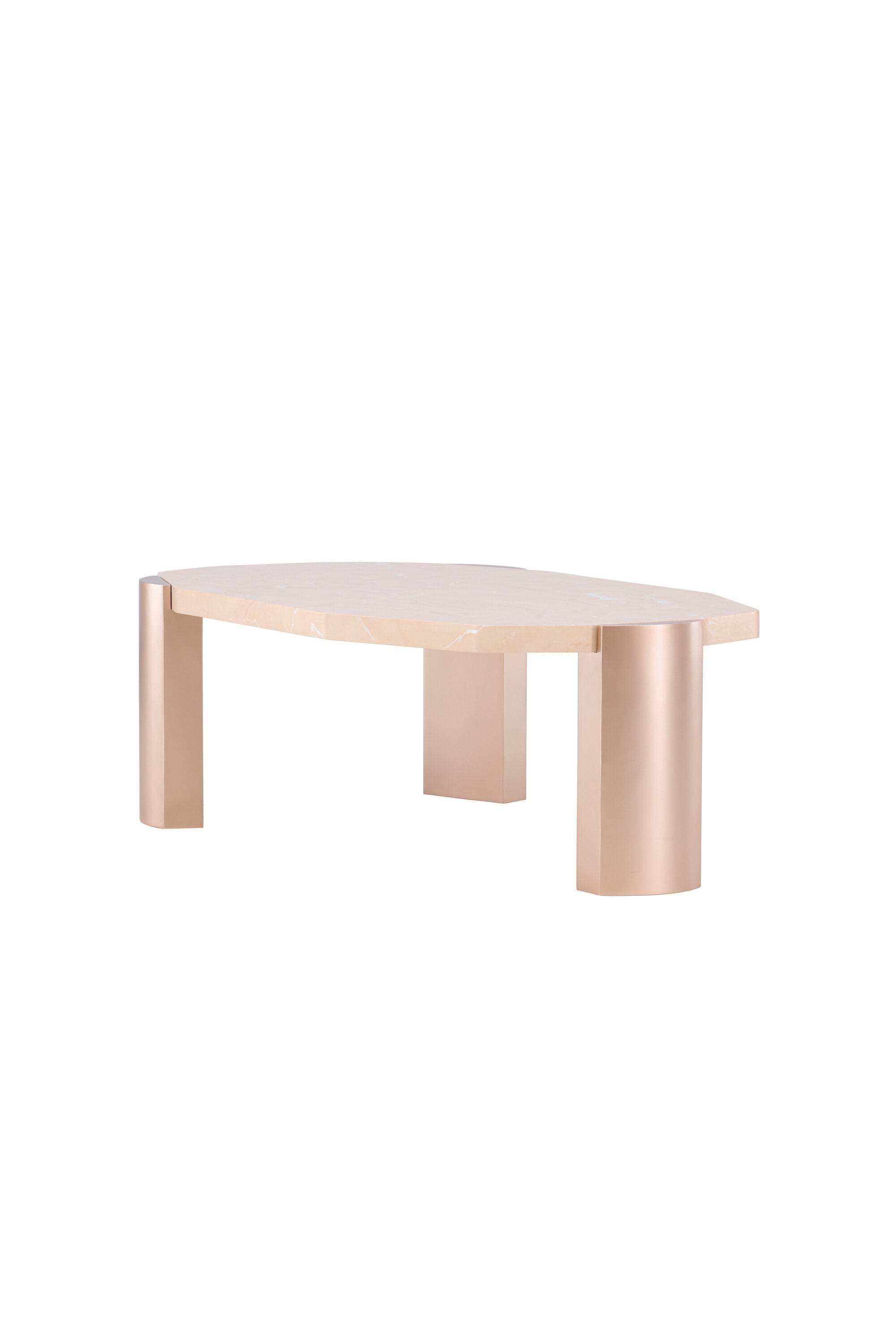 Kres Sofatisch 125x70.5 in Gold/ Rosa/Marmoroptik präsentiert im Onlineshop von KAQTU Design AG. Beistelltisch ist von Venture Home