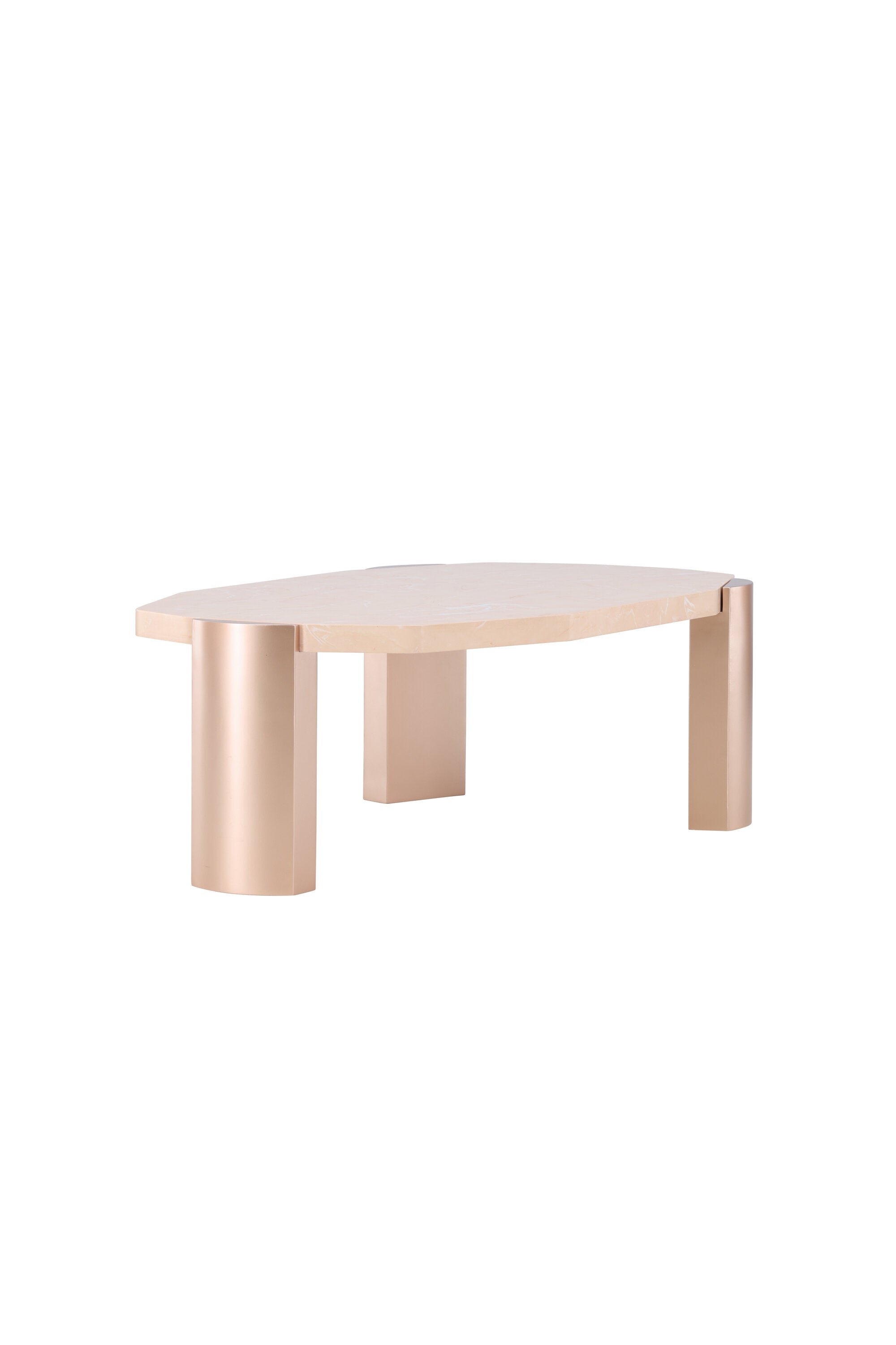 Kres Sofatisch 125x70.5 in Gold/ Rosa/Marmoroptik präsentiert im Onlineshop von KAQTU Design AG. Beistelltisch ist von Venture Home