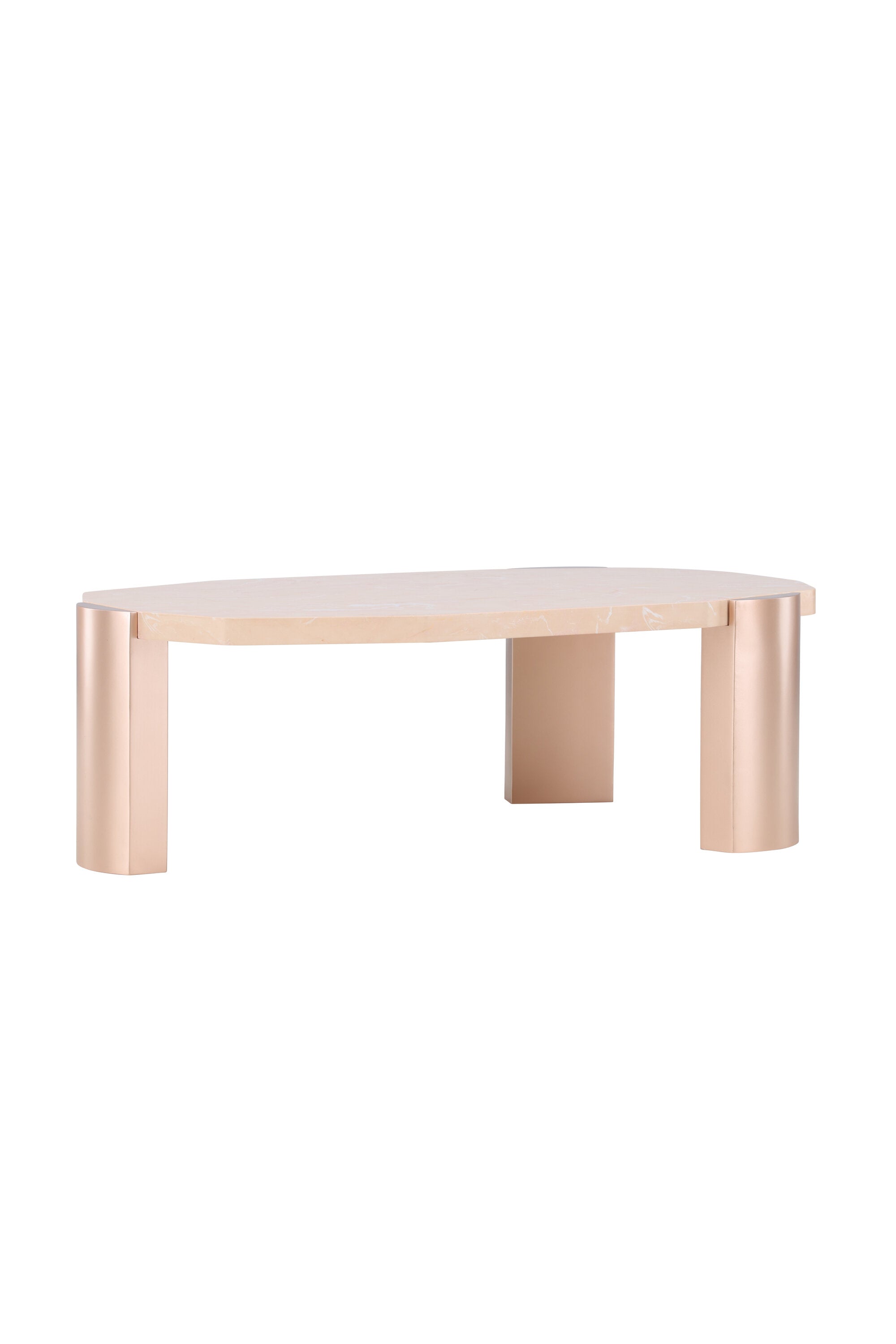 Kres Sofatisch 125x70.5 in Gold/ Rosa/Marmoroptik präsentiert im Onlineshop von KAQTU Design AG. Beistelltisch ist von Venture Home