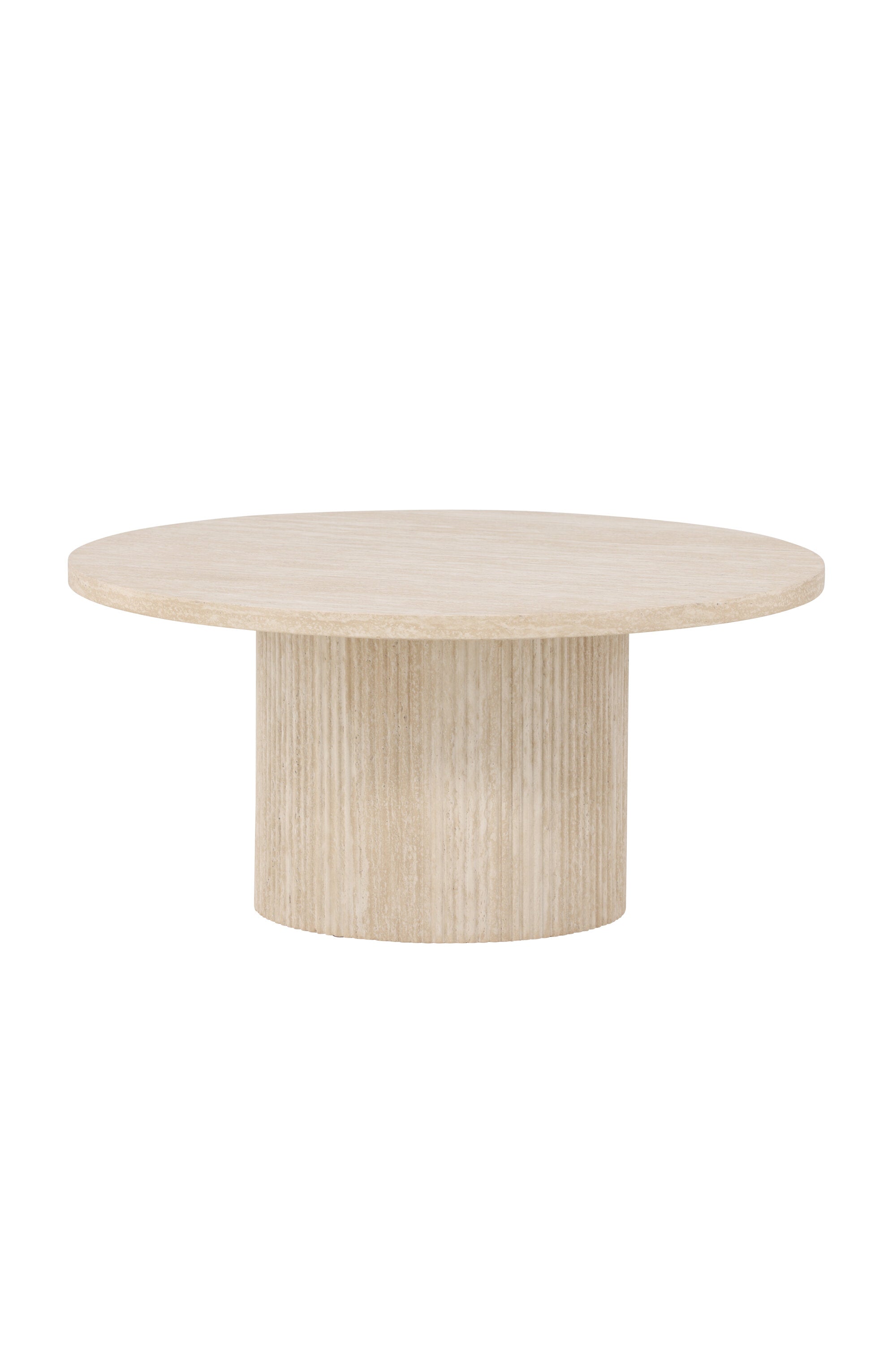 Eleganter Sofatisch aus MDF, Ø80 cm, beige lackiert. Perfekt für stilvolle Wohnzimmer, sicher und vielseitig einsetzbar.