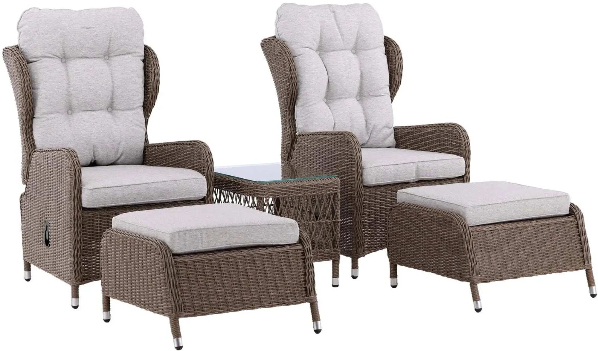 Washington Folding Lounge Outdoorset 52cm, Loungeset, KAQTU Design