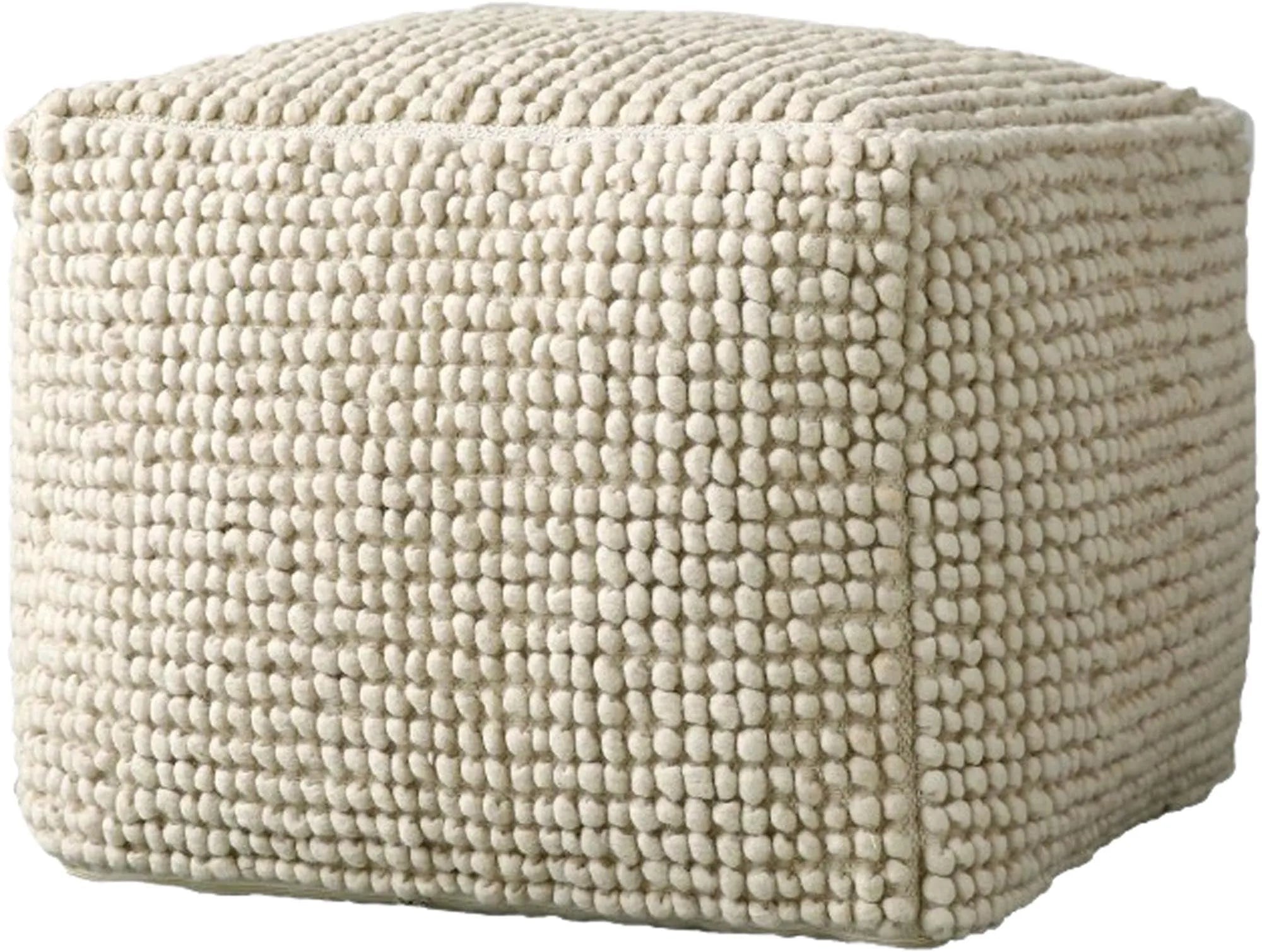 Suna Pouf, Natur, Wolle - KAQTU Design