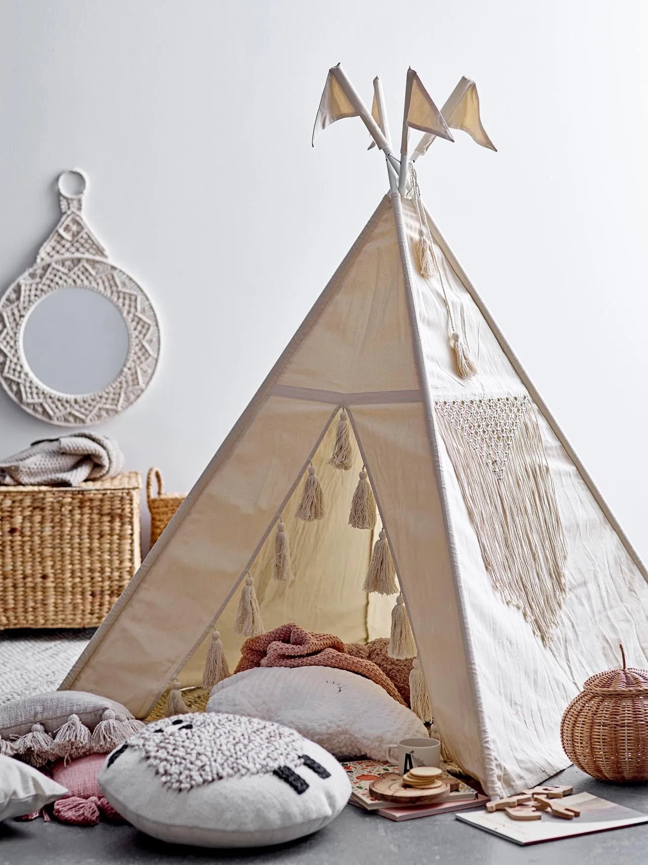 Fardin Kinder-Tipi, Natur, Baumwolle, Zelt Kids, KAQTU Design