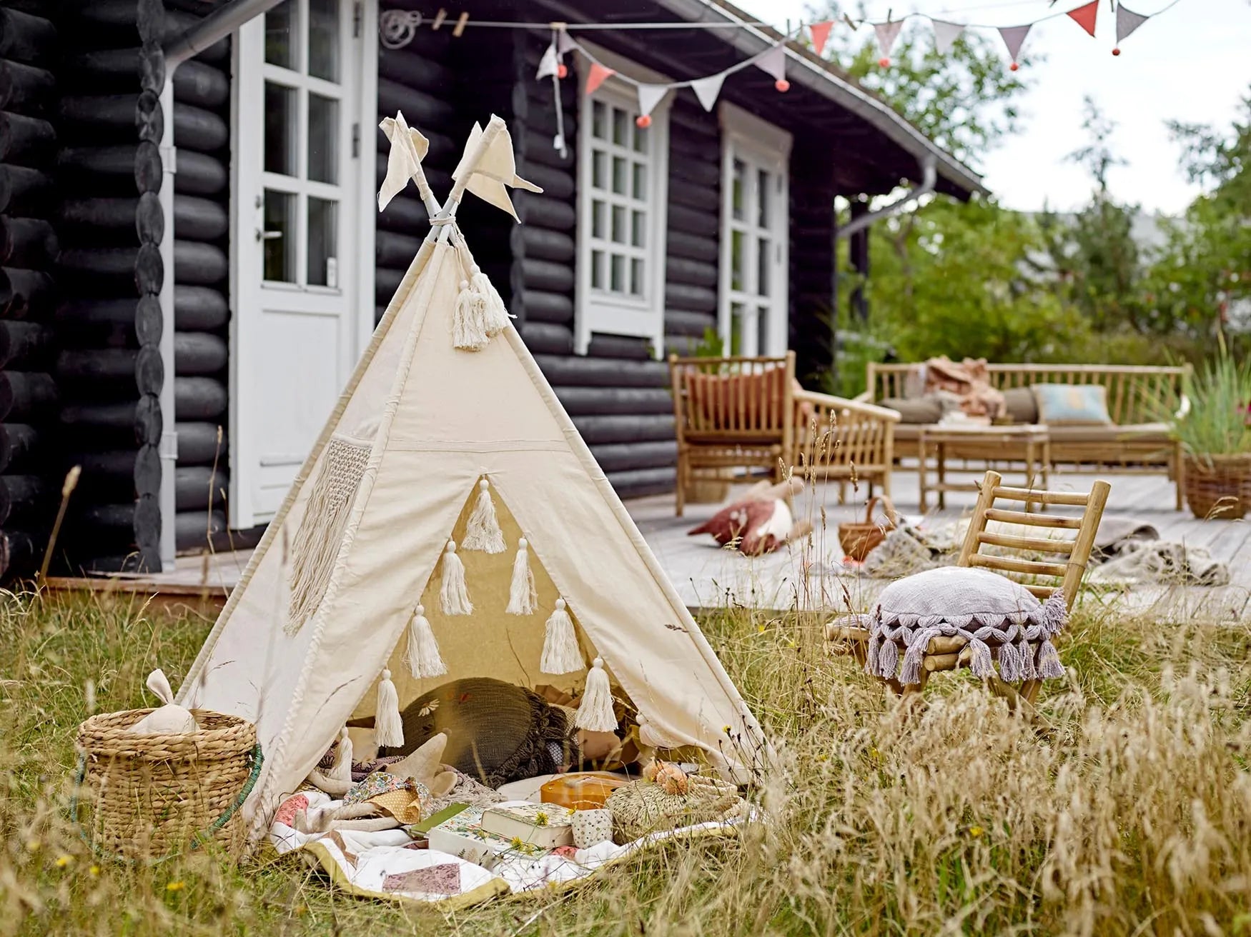 Fardin Kinder-Tipi, Natur, Baumwolle, Zelt Kids, KAQTU Design