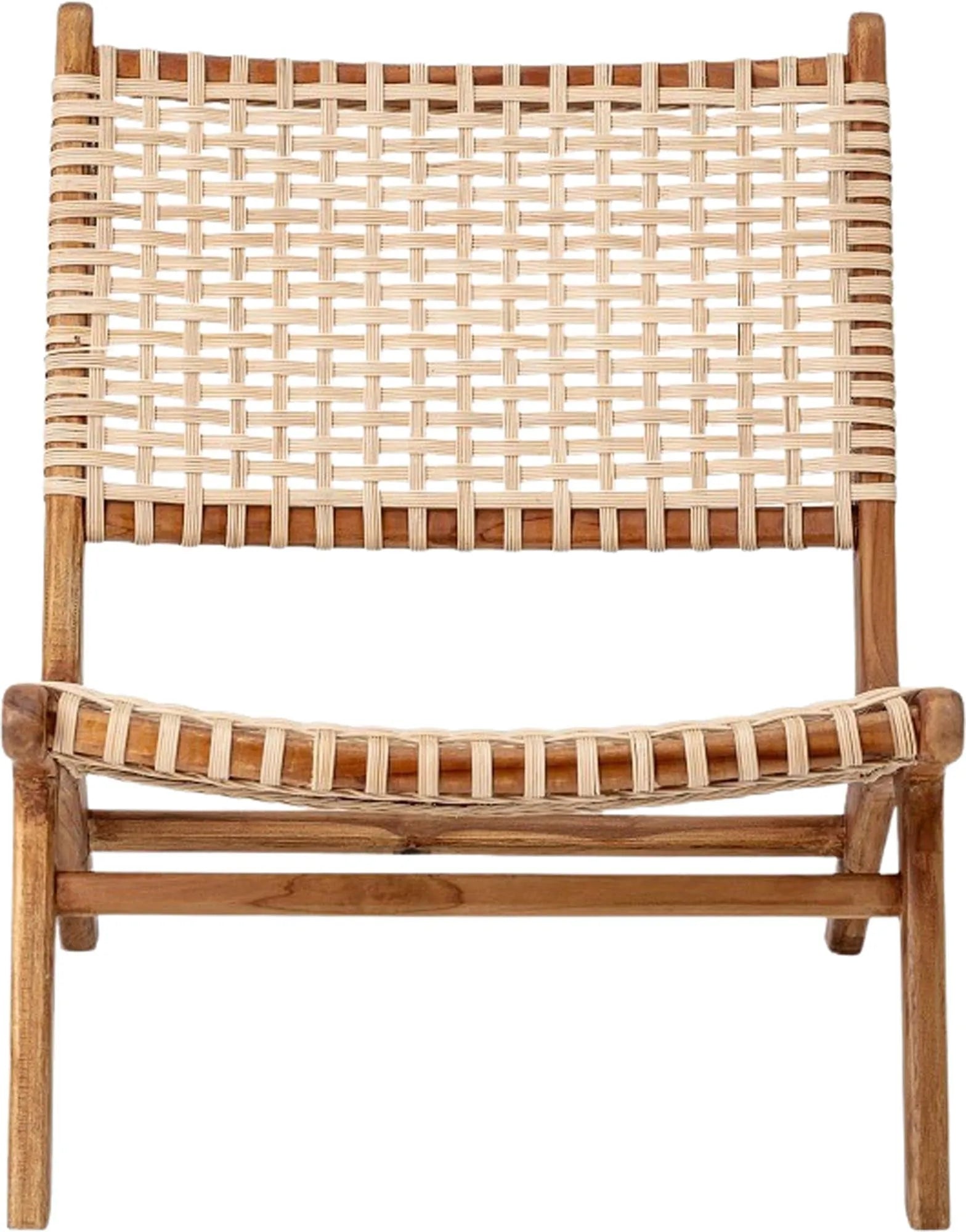 Eleganter Keila Loungesessel aus Teakholz und Rattan von Bloomingville, ideal für stilvolle Entspannung im modernen Wohnambiente.